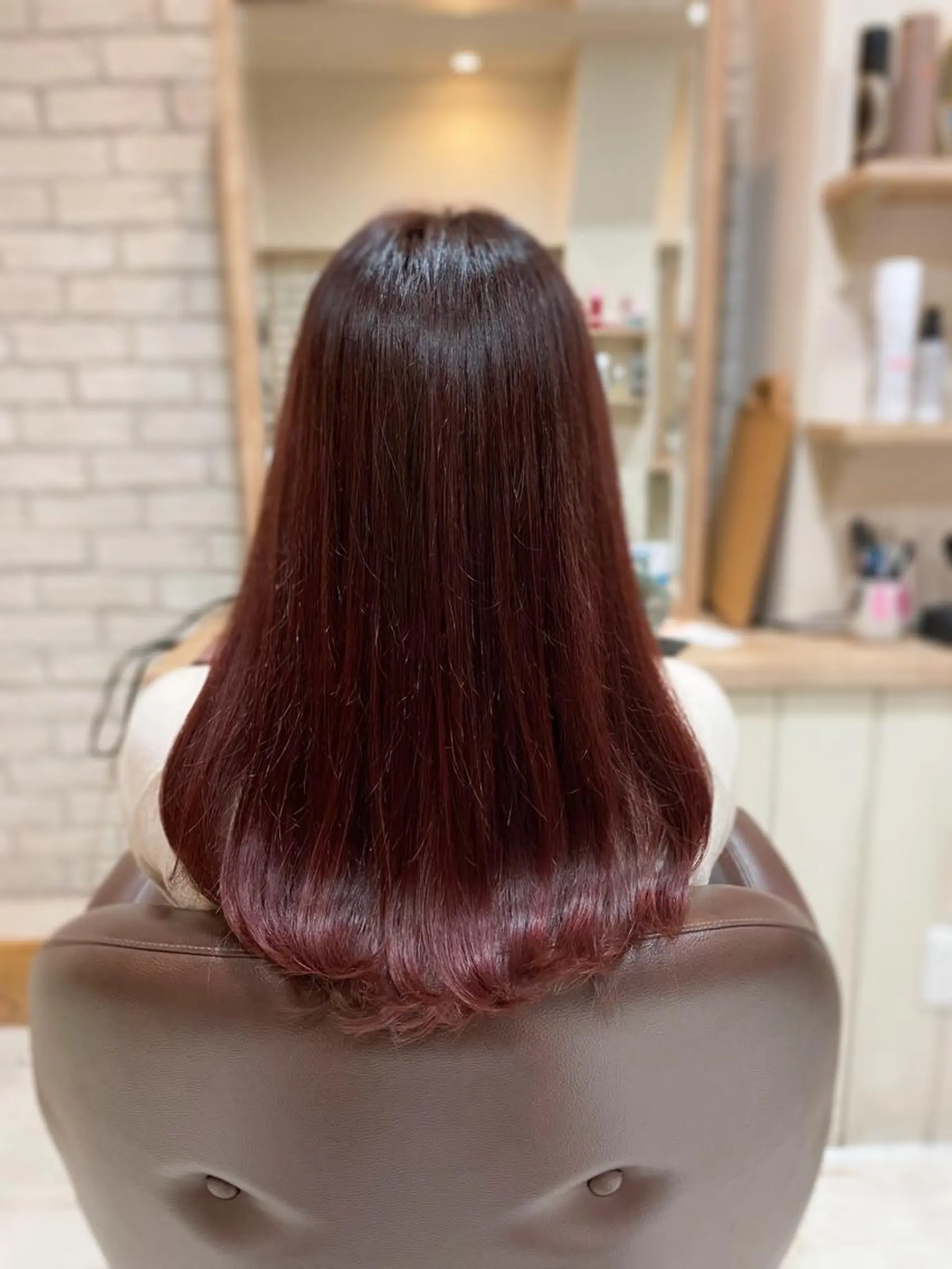 ロング カラー ブリーチ ブリーチなしカラー ピンクカラー ローズカラー 清水 有実子のヘアスタイル