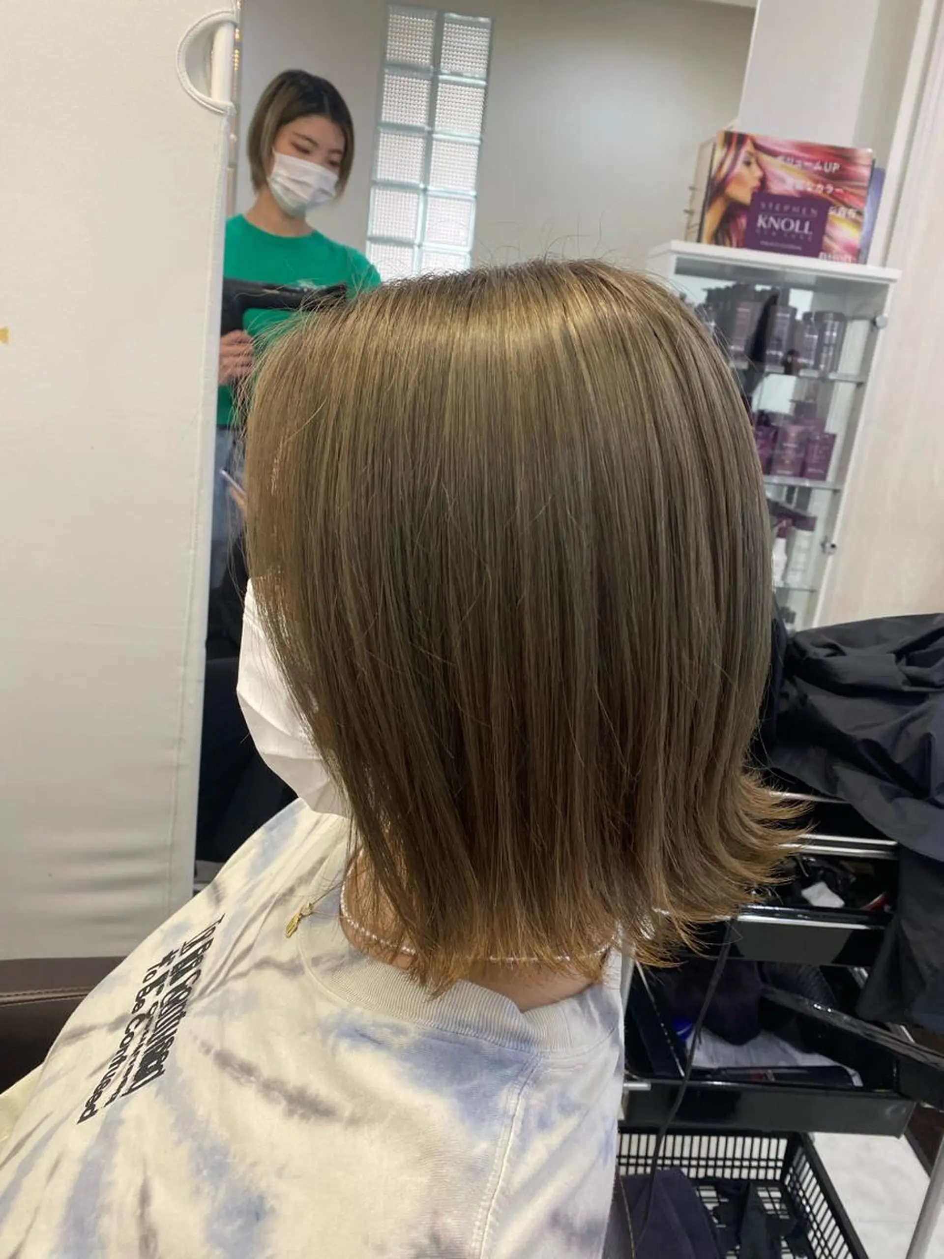 ミディアム カラー ヘアアレンジ ベージュカラー カット ヘアカラー トリートメント ヘアセット メンズパーマ名人 TAKUMAのヘアスタイル