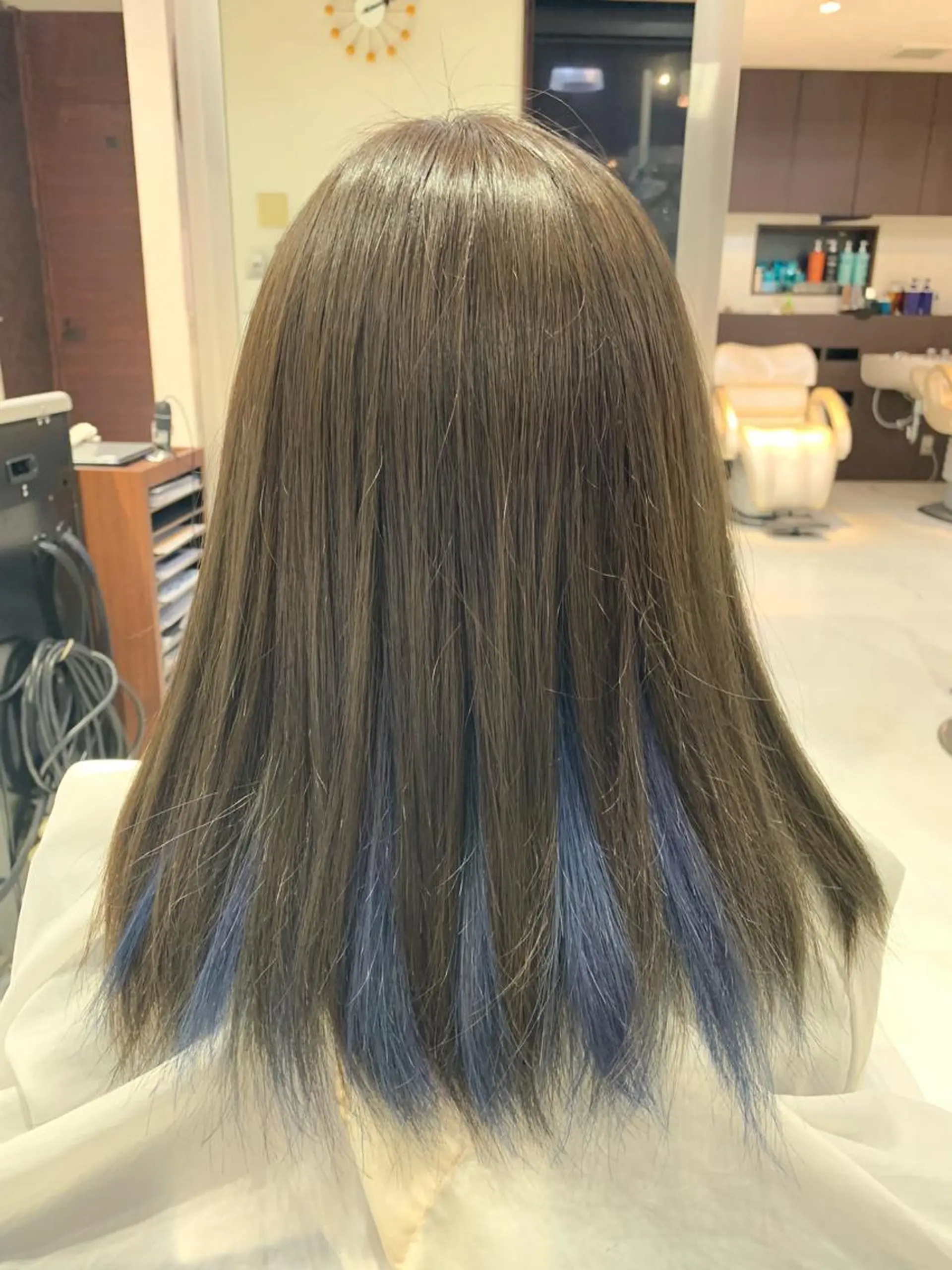 セミロング カラー アッシュ ブルーカラー eyelash イシワタリ🦢のマツエク・マツパデザイン