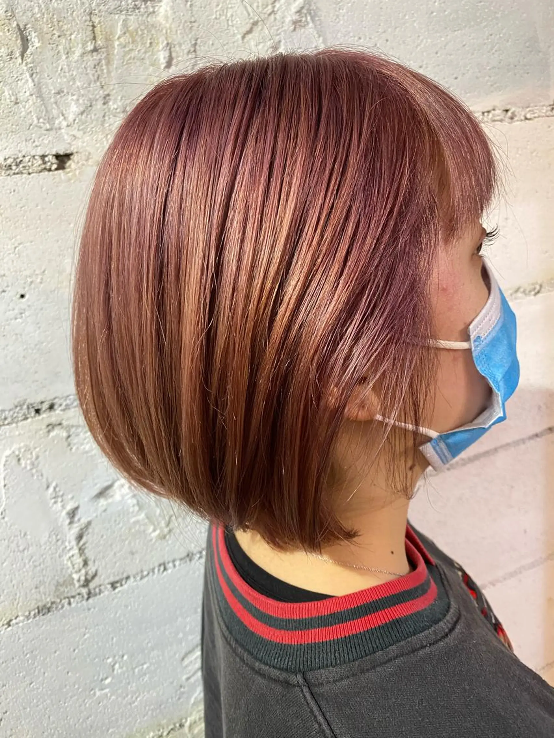 ショート カラー ベージュカラー ブリーチ ピンクカラー ピンクベージュ ボブ 【韓国レイヤー特化 ハッシュカット】のヘアスタイル