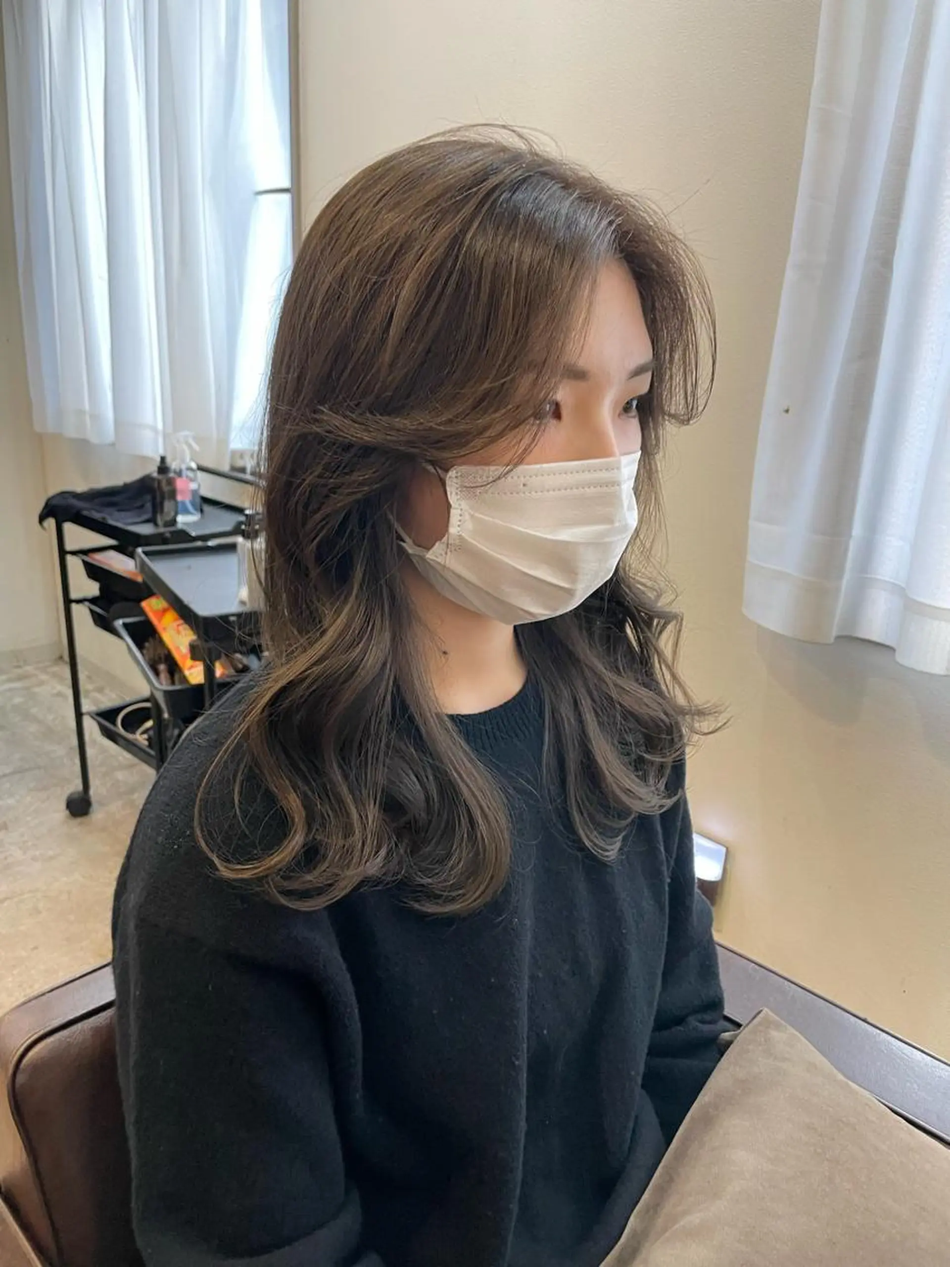 セミロング カラー ベージュカラー くびれヘア カット ヘアカラー トリートメント ヘアセット 髪質改善特化 🫧松野力也のヘアスタイル