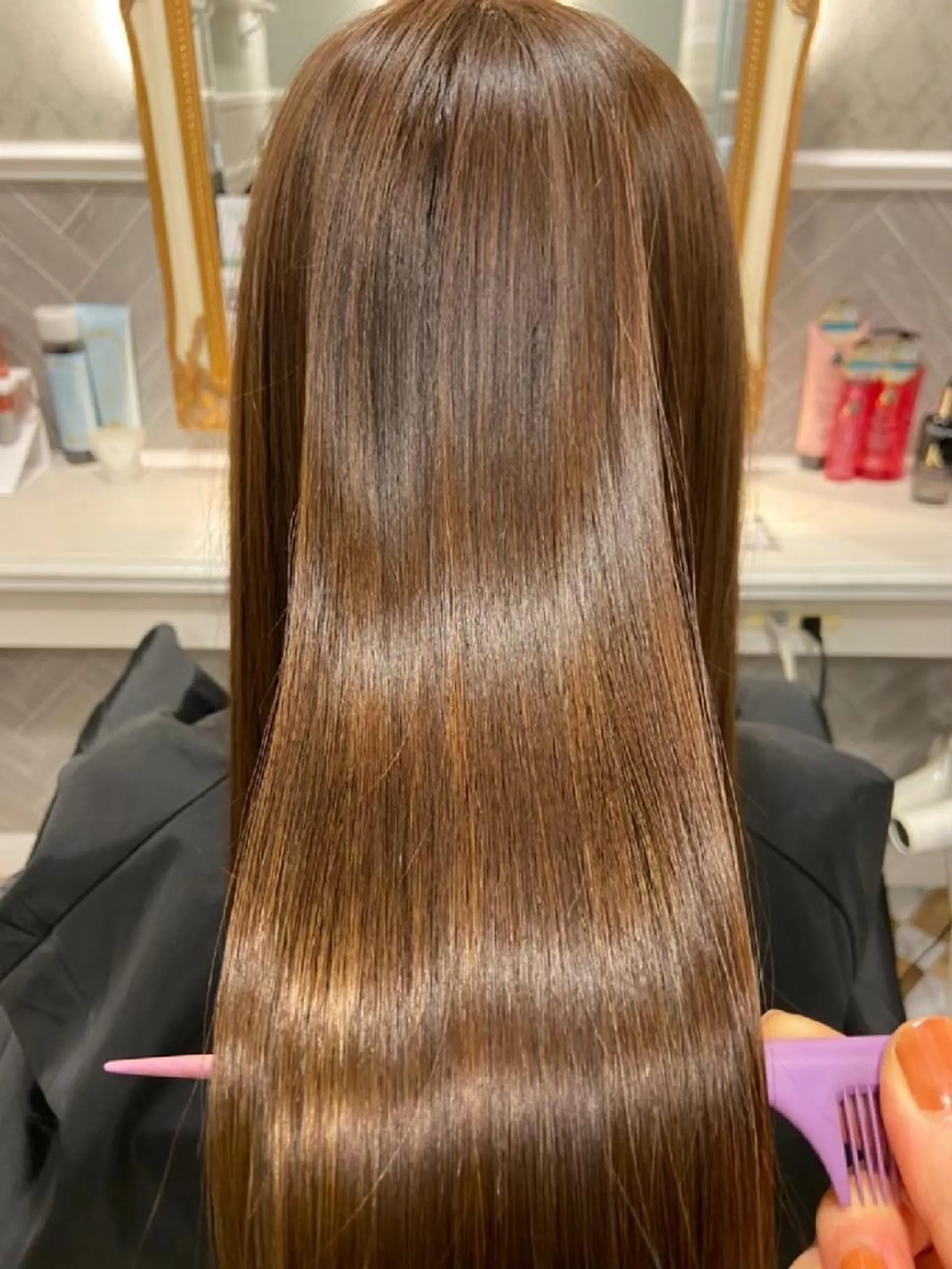 ロング カット ヘアカラー トリートメント 縮毛矯正/レイヤー 💎やまもとちひろのヘアスタイル