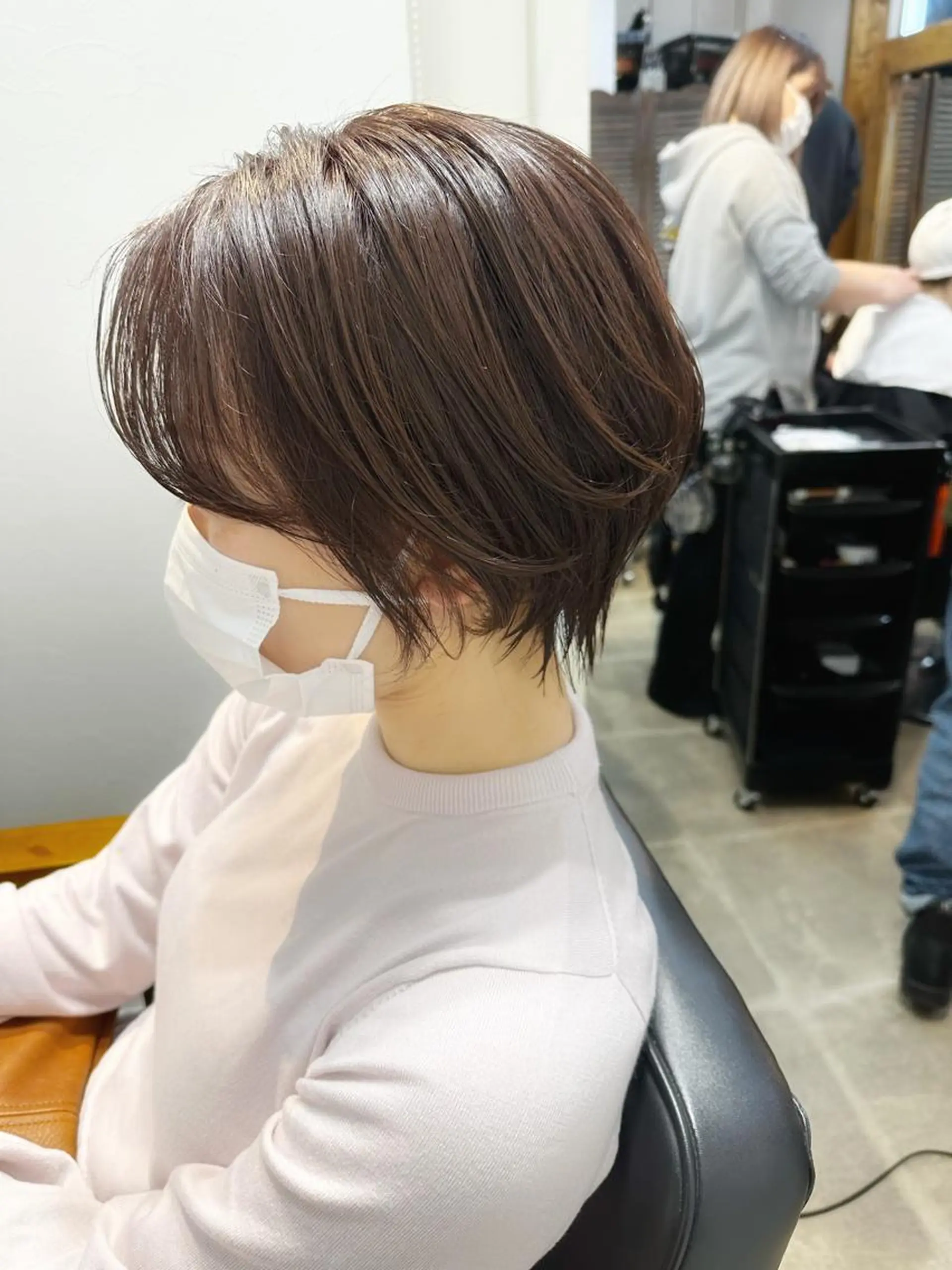 ショート カラー ショートボブ ハンサムショート ブリーチ ブリーチなしカラー ボブ newline銀座所属・👑銀座ショート/ 絶壁補正/金子涼👑のヘアスタイル