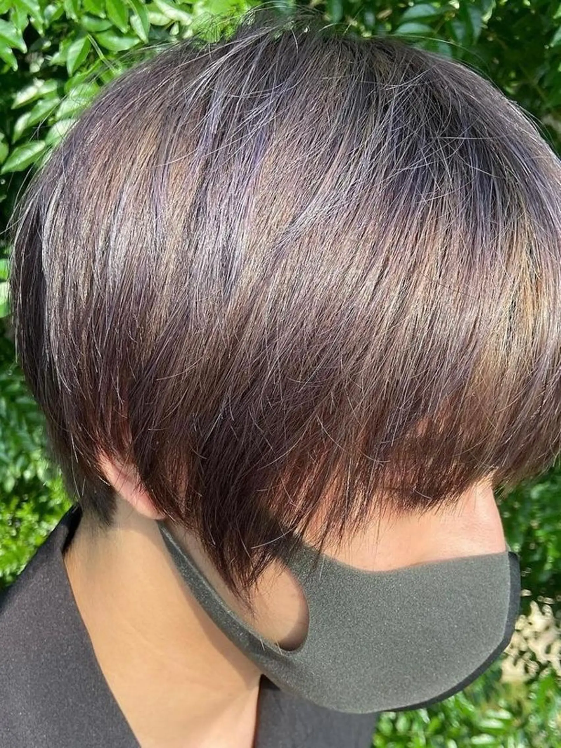 ショート シールエクステ ミストバング ボブ くびれヘア エクステ 杉木 勝太のヘアスタイル