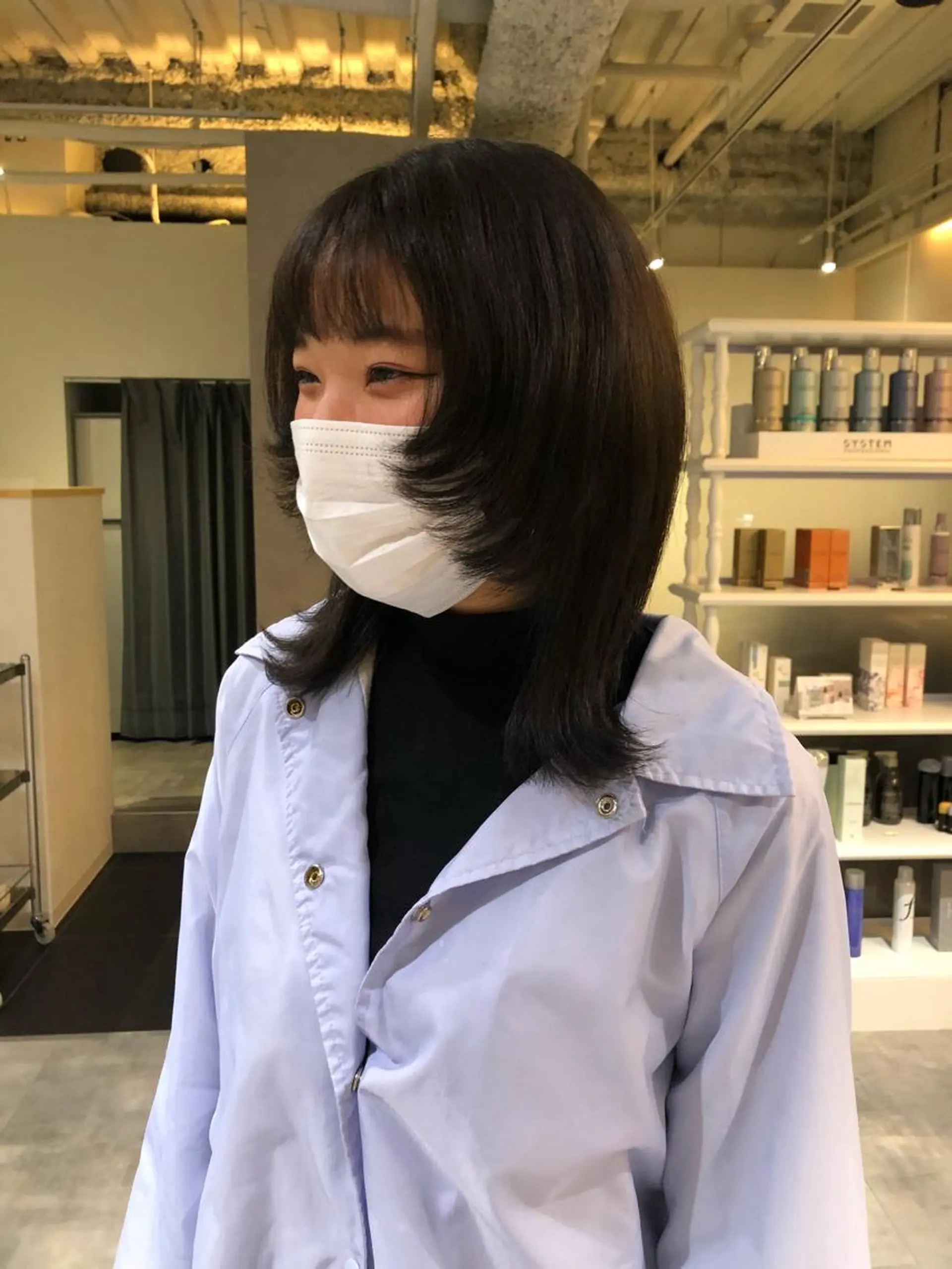 ミディアム カラー アッシュ アッシュブラウン ブラウンカラー マットブラウン レイヤーカット ヘアカラー トリートメント ショート/パーマ/ カラー/FUKOのヘアスタイル