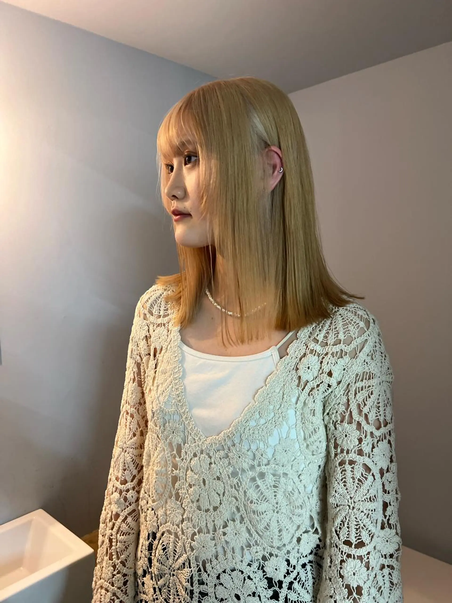 ミディアム カラー 舟橋耀/ブリーチカラ ー/レイヤーカットのヘアスタイル