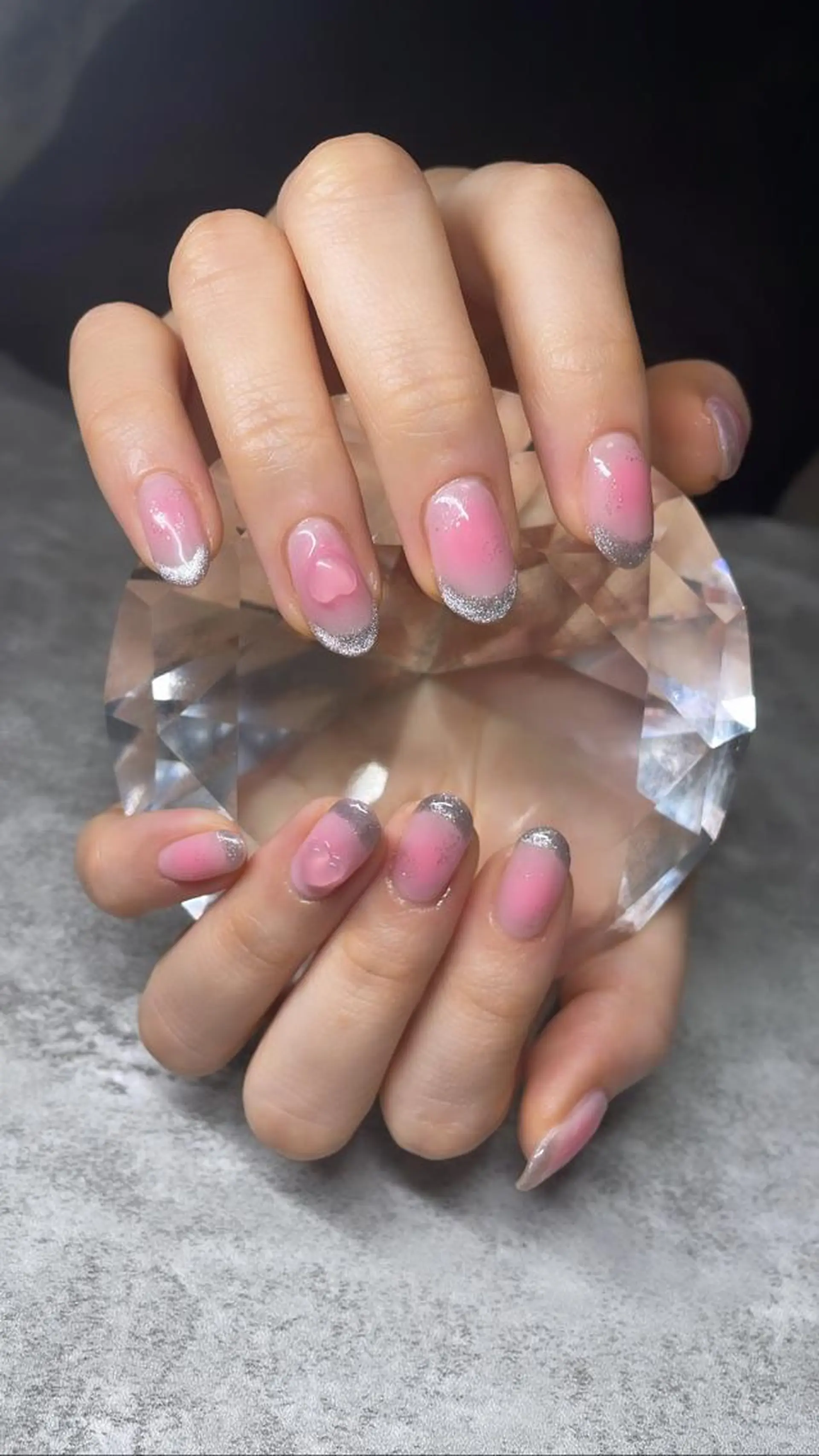 ネイル チークネイル フレンチネイル マグネットネイル マグネットフレンチ ハンドネイル shark_nail Aのネイルデザイン