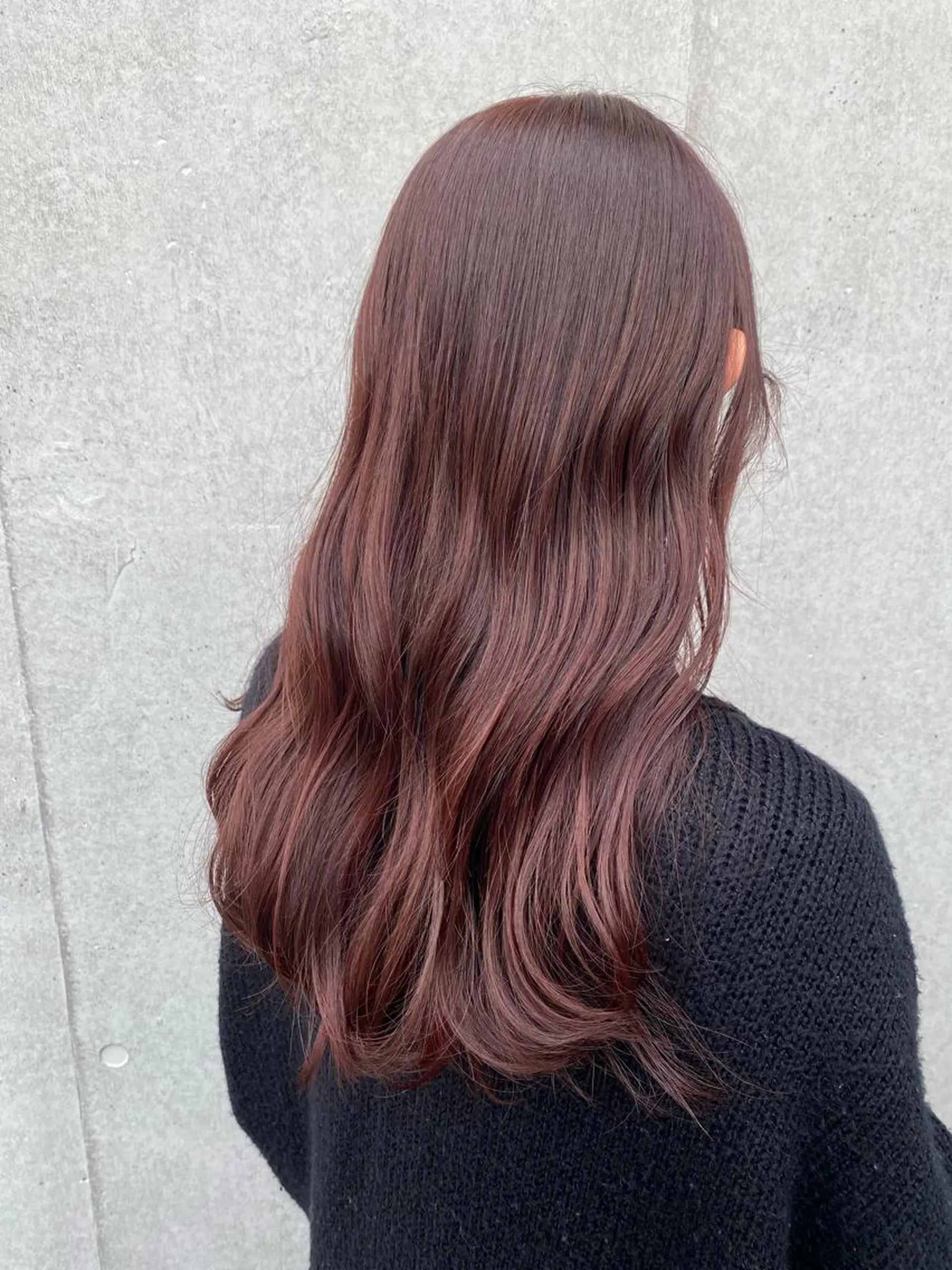 ロング カラー ブリーチ ブラウンカラー ブリーチなしカラー ピンクカラー ピンクブラウン カラー職人 なかもと たつひろのヘアスタイル