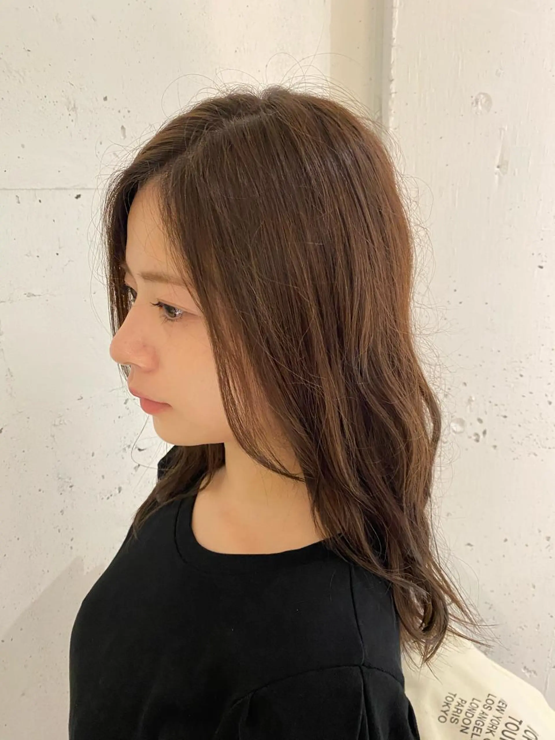 セミロング カラー カット ヘアカラー トリートメント ヘアセット ナチュラル/韓国💎 haruka 💎のヘアスタイル