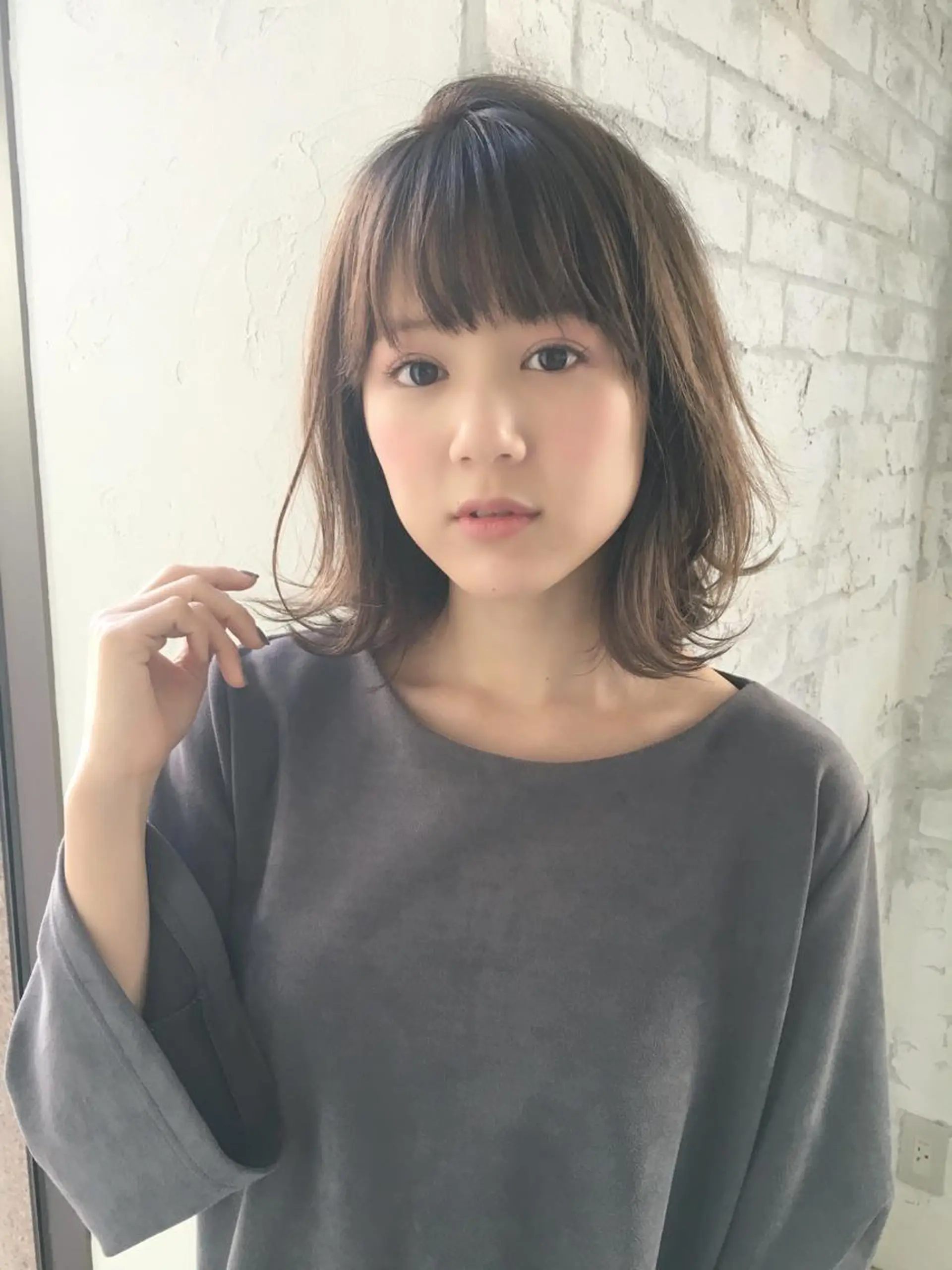 ミディアム パーマ 韓国風/髪質改善/ ナガヤアキラのヘアスタイル