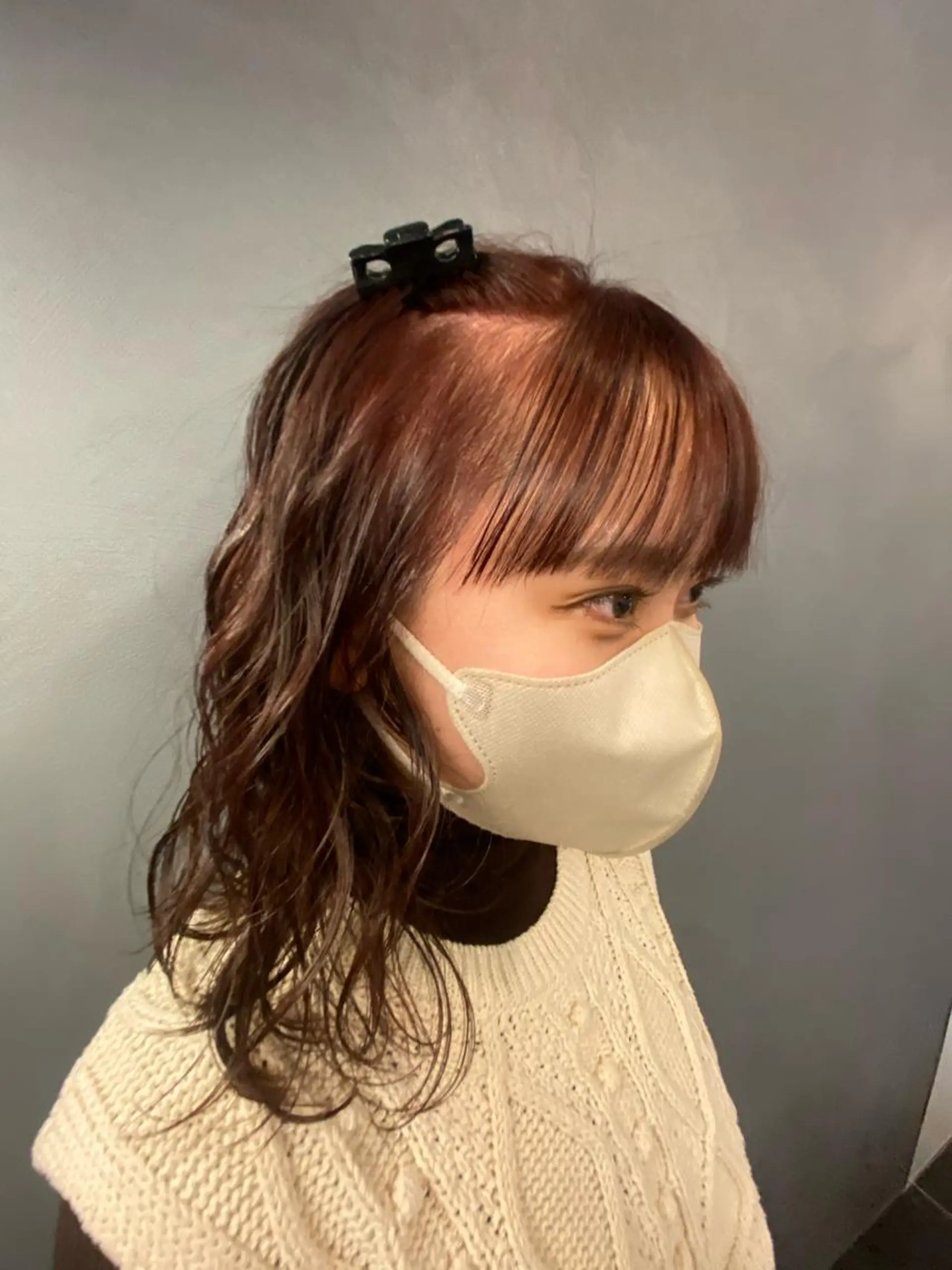 ミディアム カラー ベージュカラー ブリーチ 透明感カラー ダブルカラー ブリーチなしカラー 砂原 ひよりのヘアスタイル