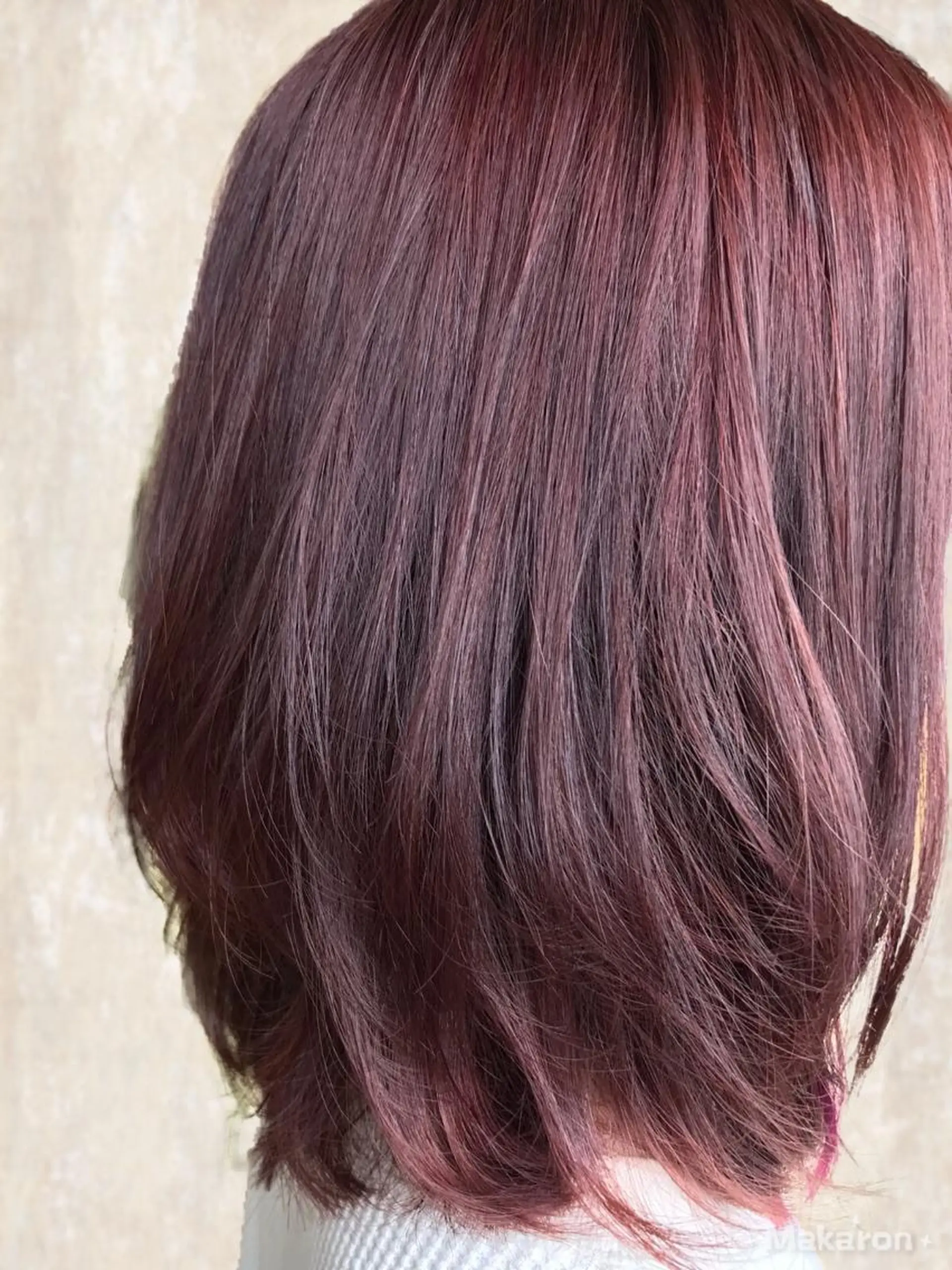 ミディアム カラー アッシュ デザインカラー インナーカラー ピンクカラー ピンクパープル hair works raptureのヘアスタイル