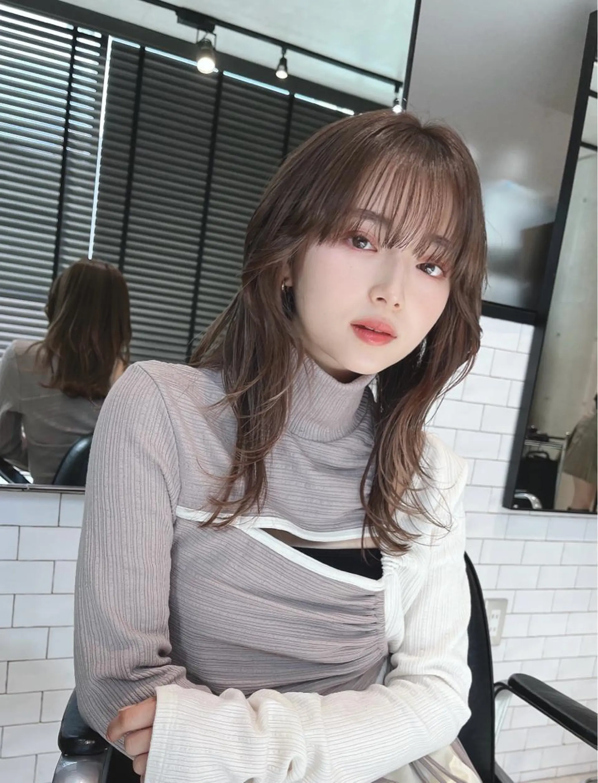セミロング カット ヘアカラー トリートメント 🌫️大人韓国ヘア 🌫️naoyaのヘアスタイル