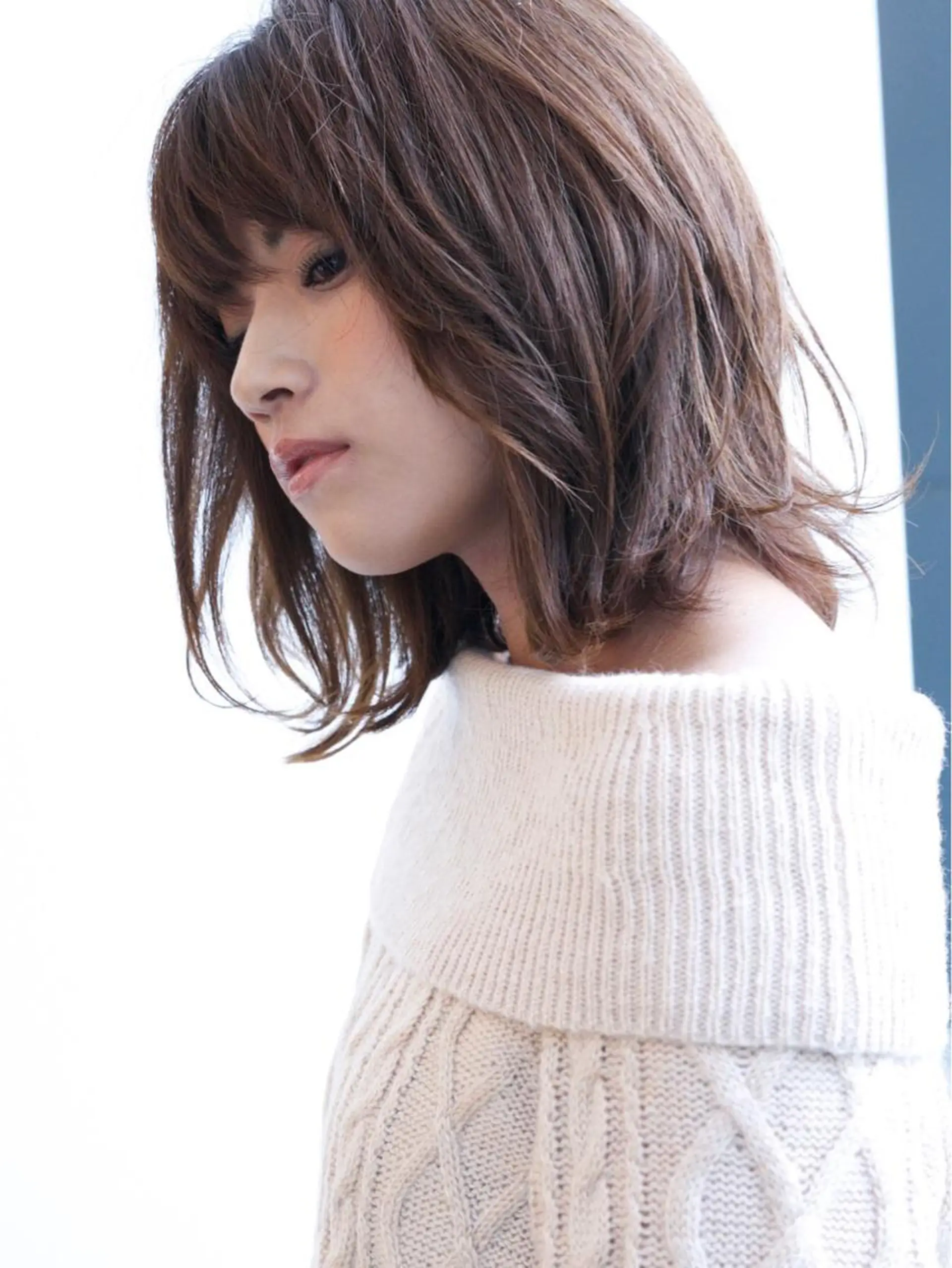 ミディアム ハイライト 髪質改善 小顔カット Endearing 銀座/レイヤーカットのヘアスタイル