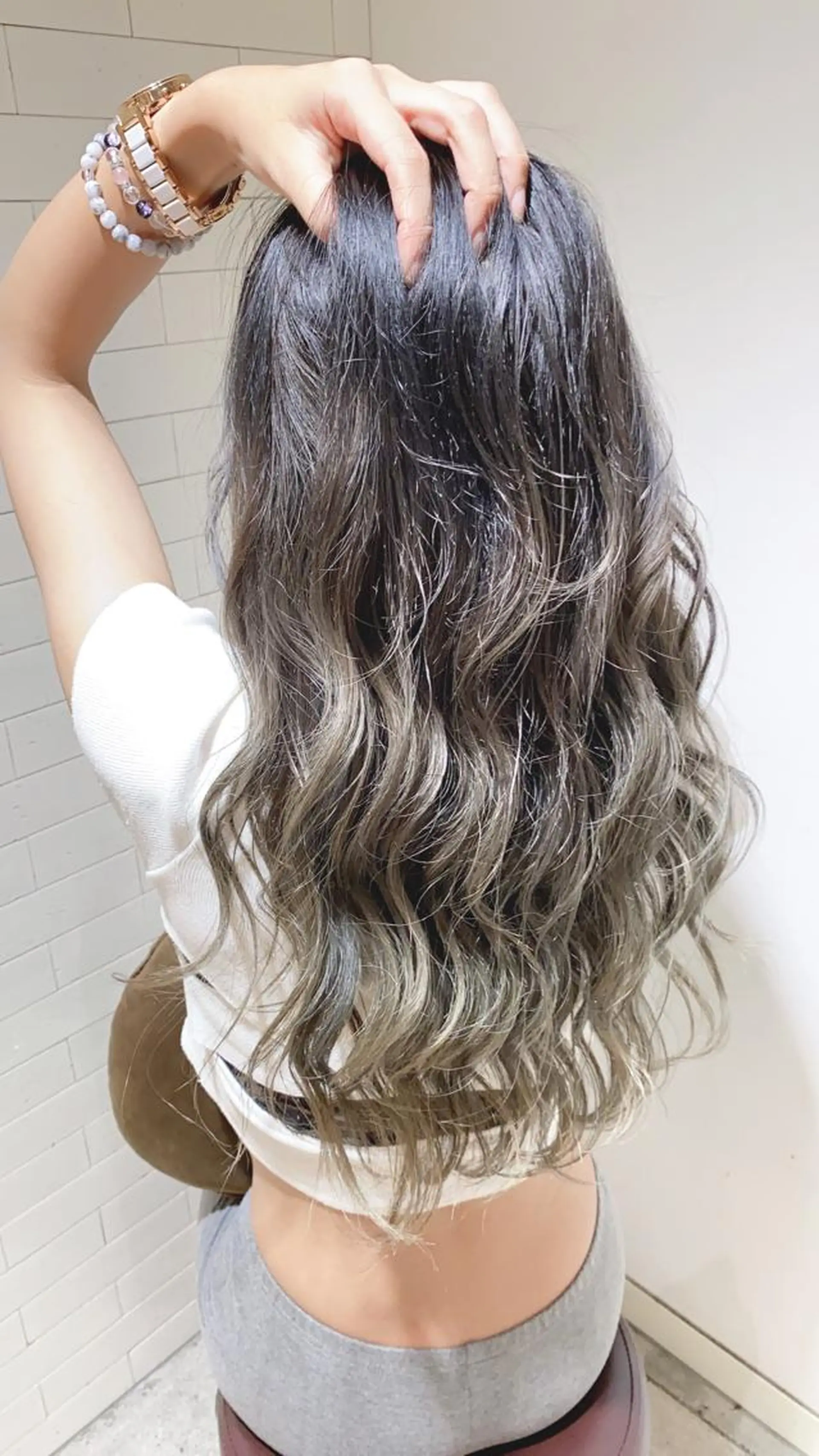 ロング ショートボブ ボブ ハイライト メンズツイスパ ショートフクヤマシンのヘアスタイル