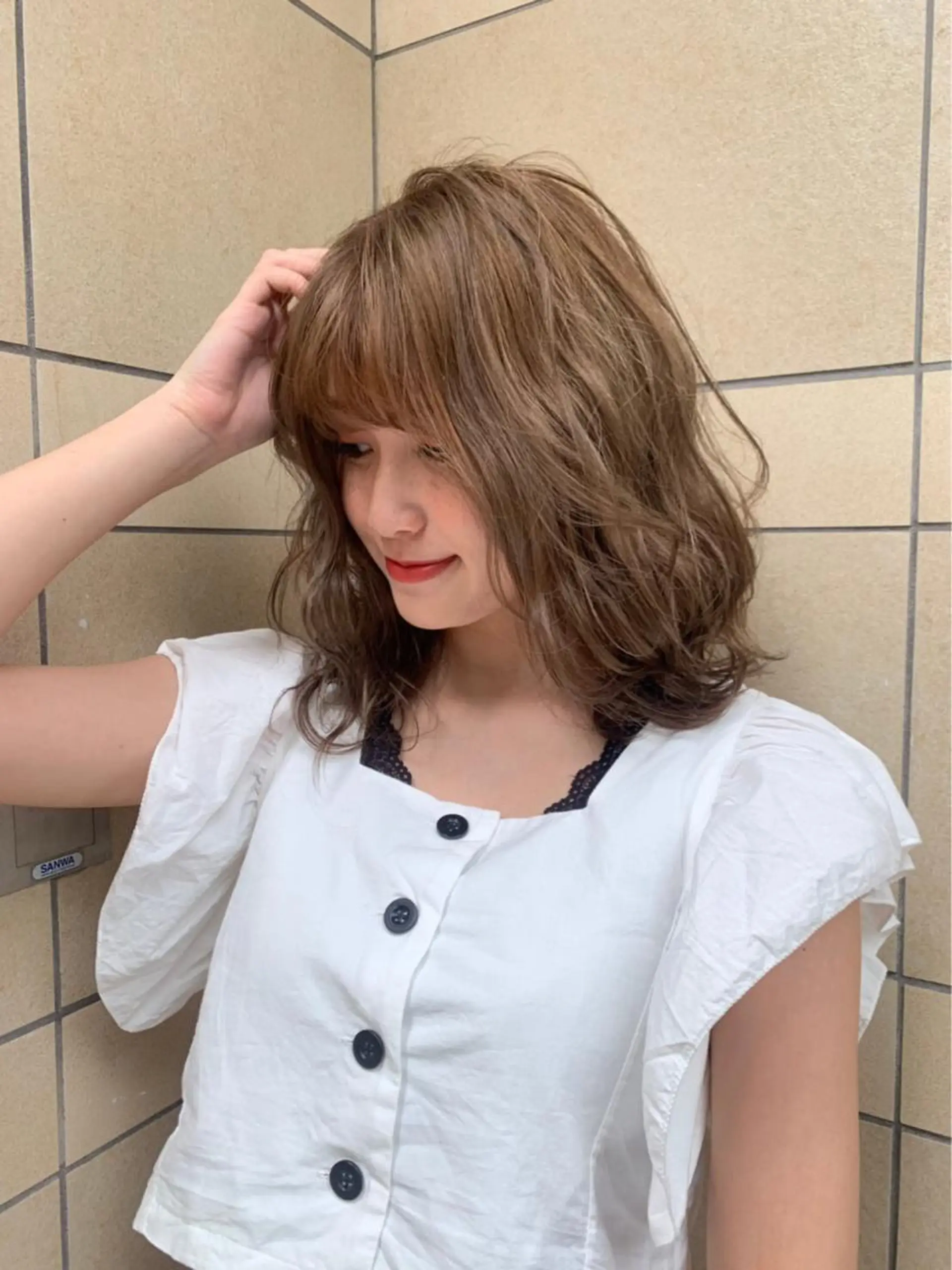 セミロング メンズ縮毛矯正 ニュアンスパーマのヘアスタイル