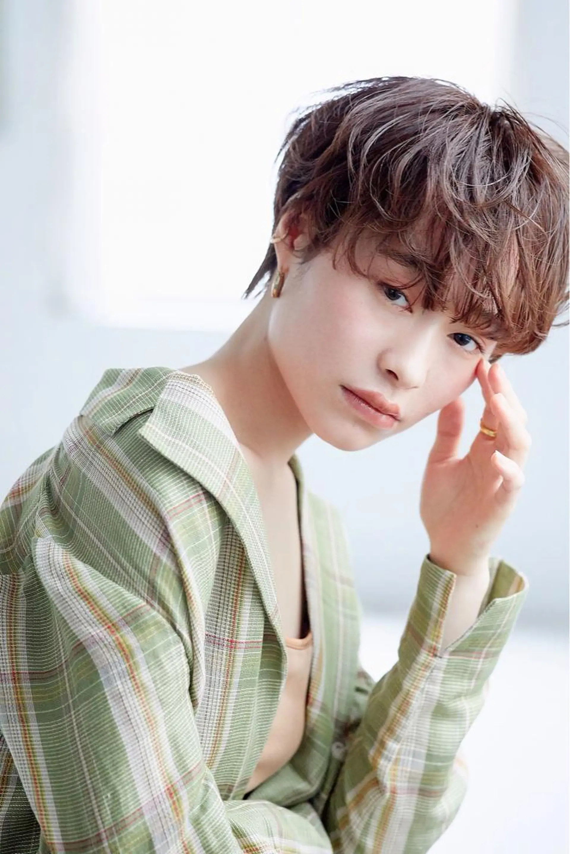 ショート カラー カット パーマ ショート ボブ 梅田 木戸健人のヘアスタイル