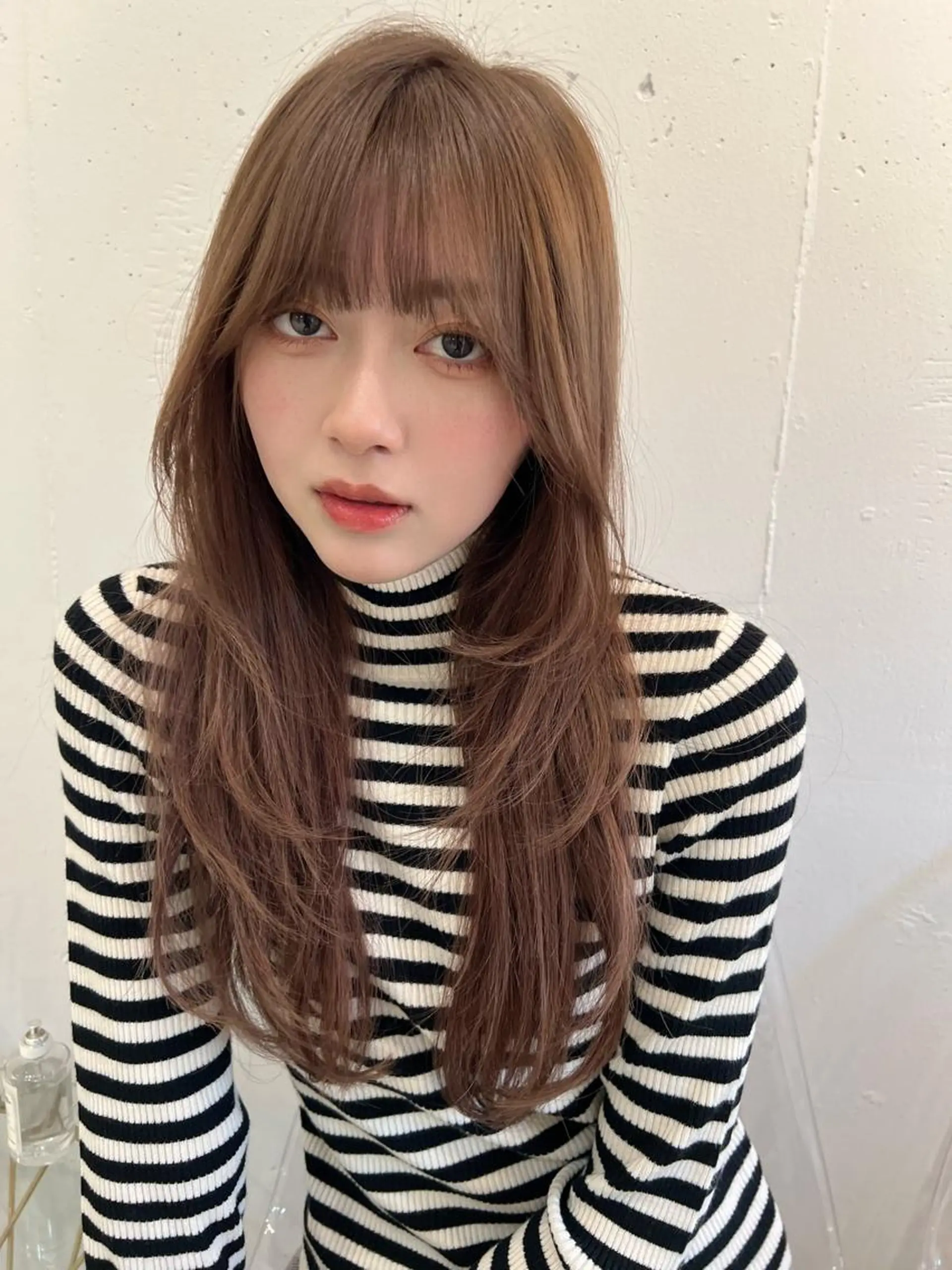 ロング カラー 顔まわりレイヤー 韓国風ヘア レイヤーカット カット トリートメント ヘアセット レイヤー/前髪/ 韓国/CHIHIROのヘアスタイル