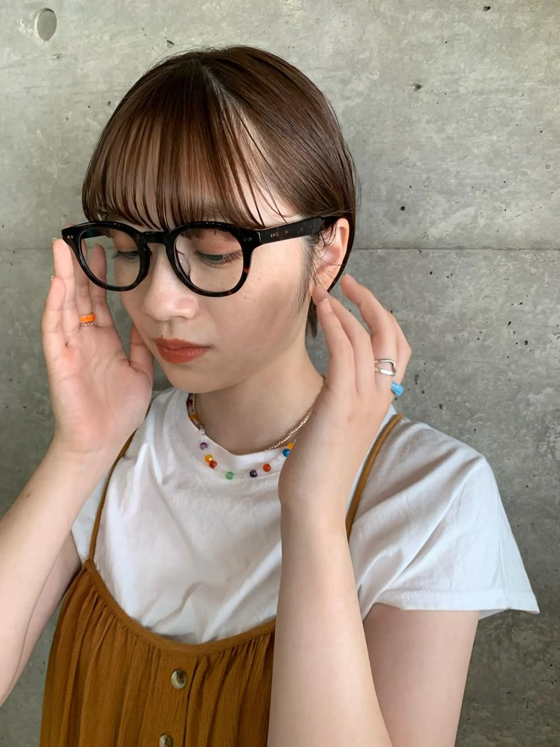 ショート カラー ボブパーマコテ巻き風 パーマNo1深江秀平のヘアスタイル