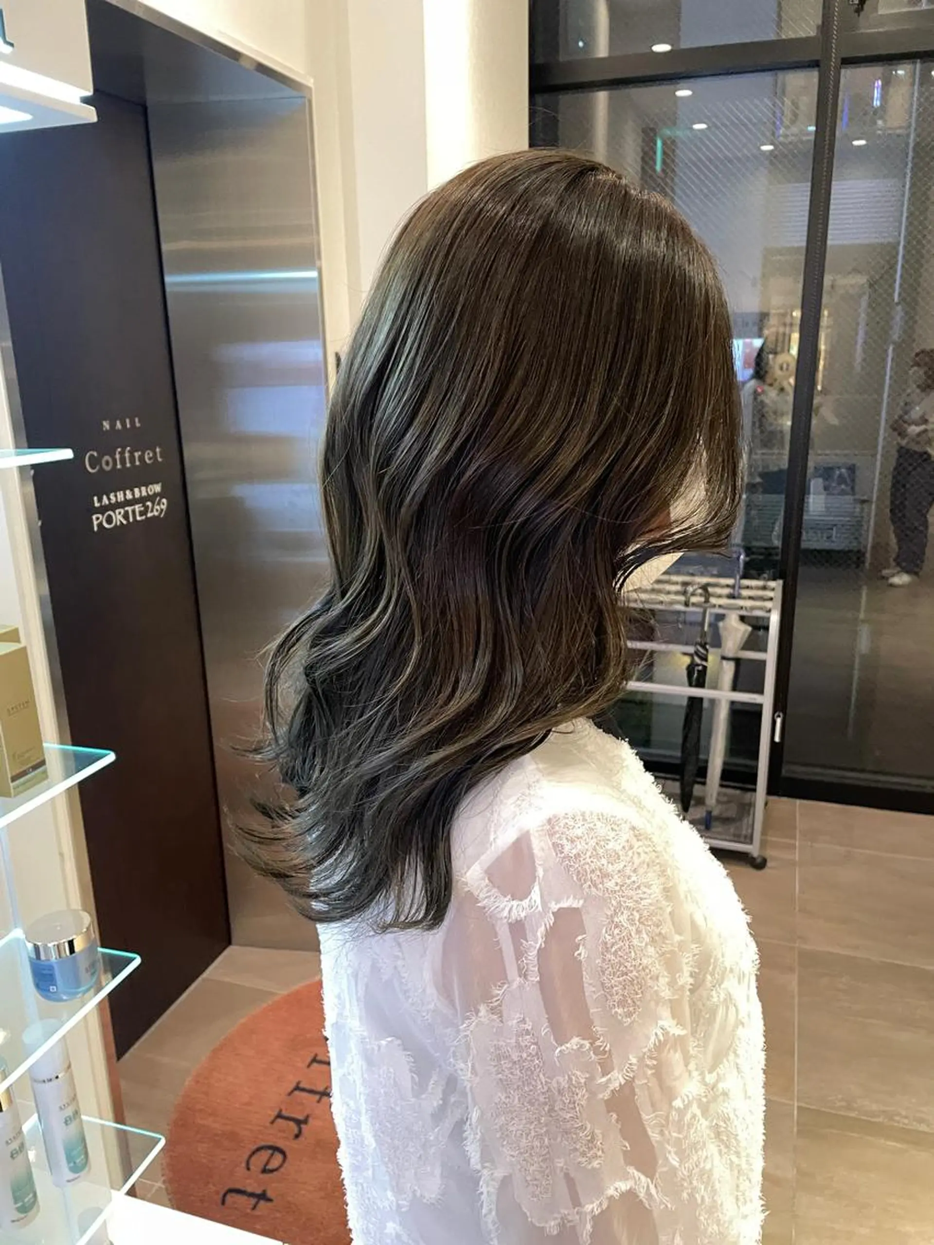 セミロング カラー オリーブカラー オレンジ 韓国・透明感カラー ／堀江／みずき🐩のヘアスタイル