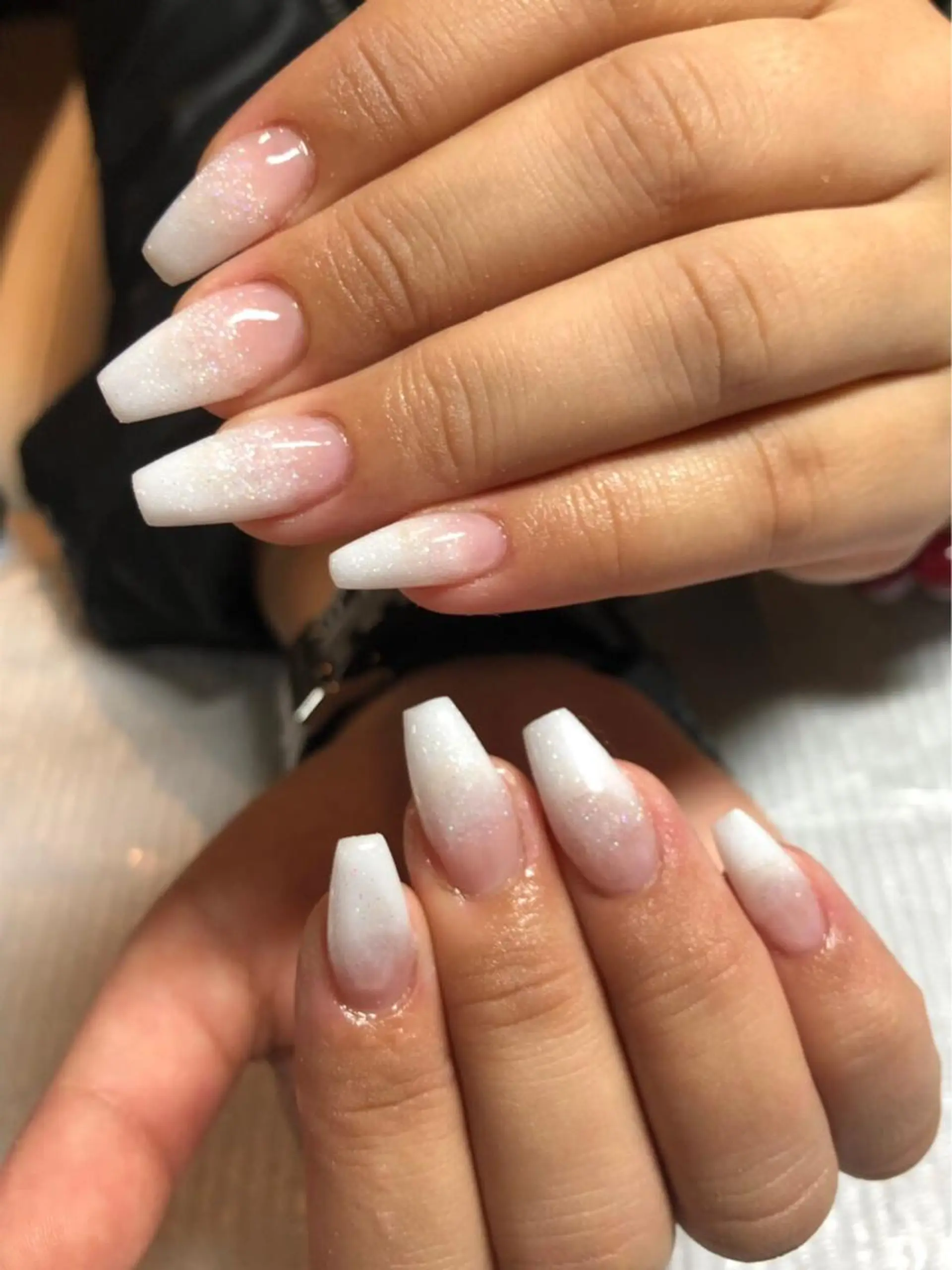 ネイル グラデーション ラメ(グリッター) ラメグラデーション スカルプネイル ハンドネイル アクア ライズのネイルデザイン