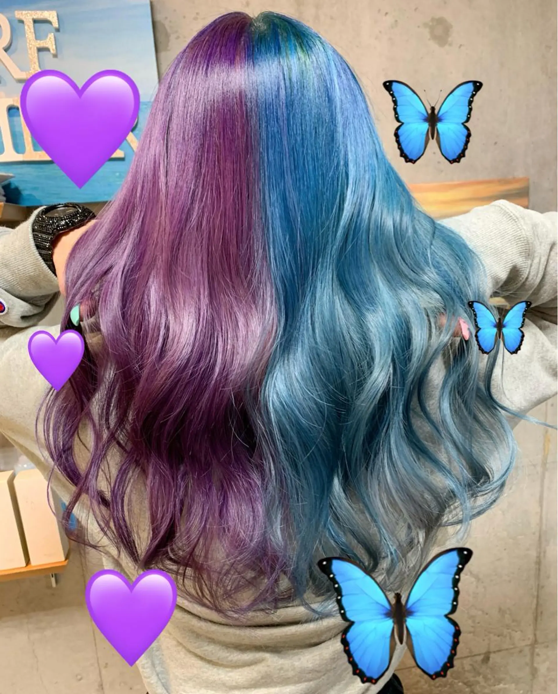 ロング カラー ブルーカラー パープルカラー Beach private salon所属・Beach 代表 KENTAのヘアスタイル