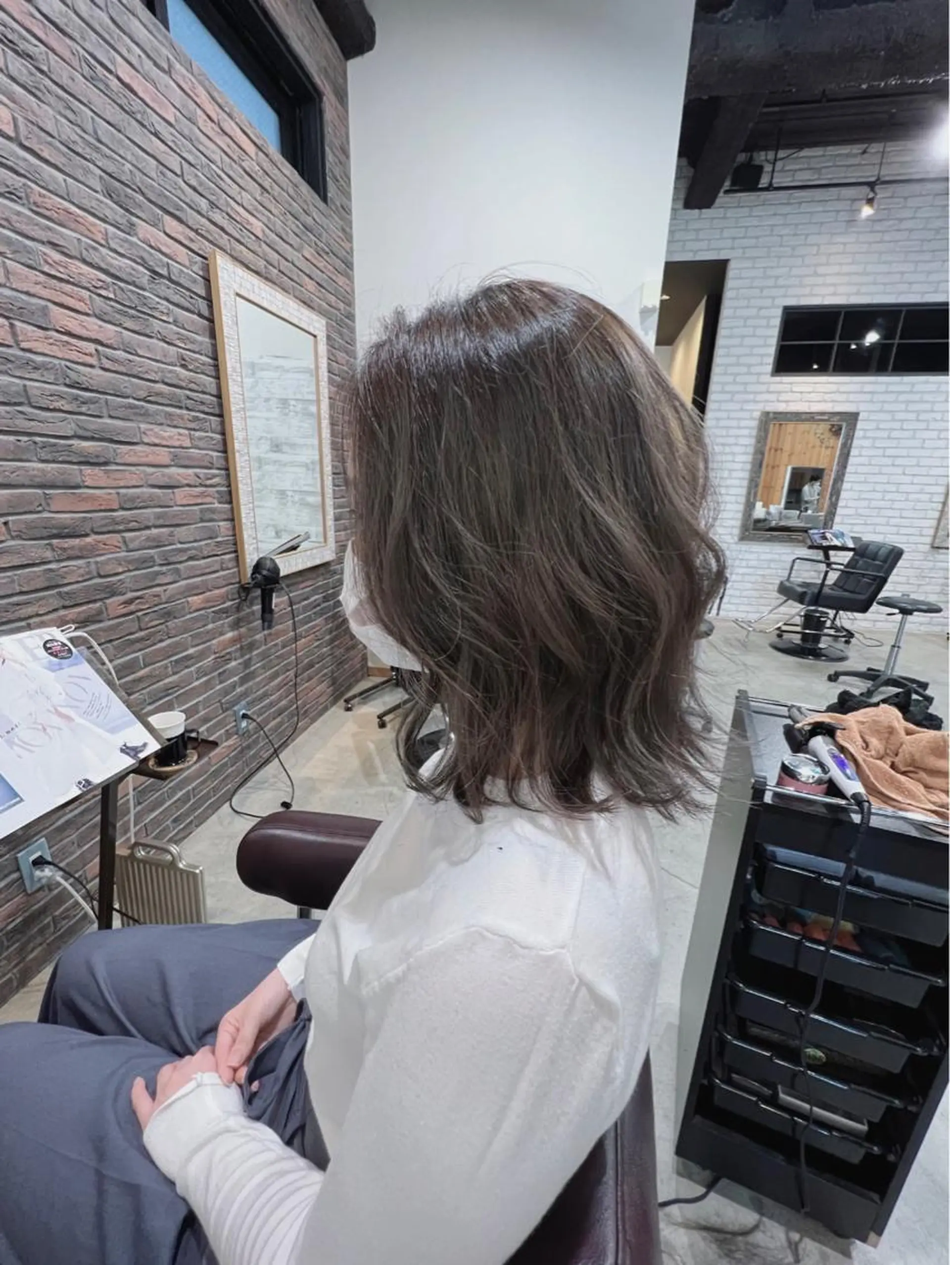 ミディアム カラー パーマ ヘアアレンジ ベージュカラー ブリーチ ケアブリーチ 透明感カラー デザインカラー カット ヘアカラー トリートメント 五反田　美容院☆張 明星☆韓国ヘアのヘアスタイル
