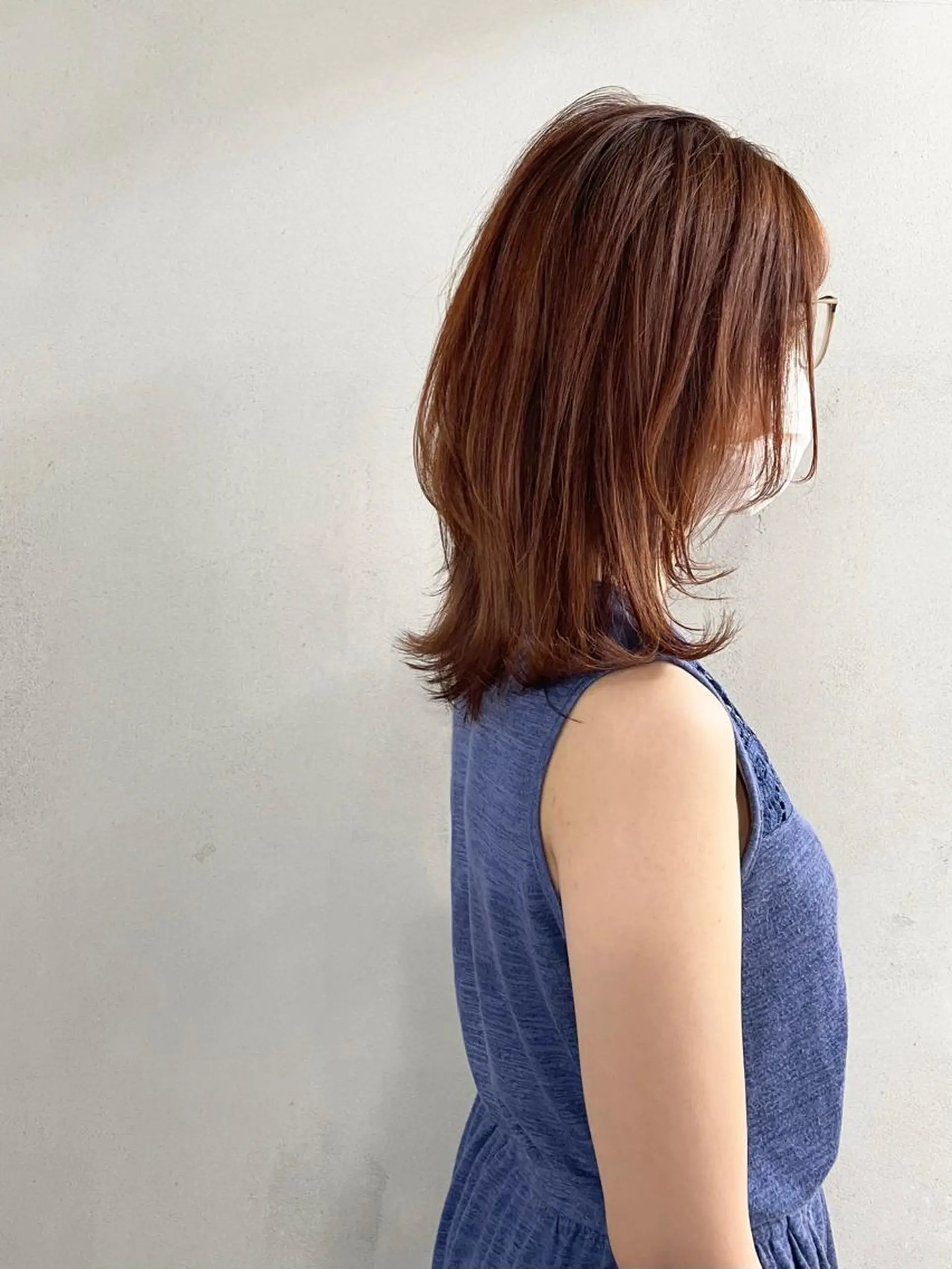 ミディアム カラー パーマ ヘアアレンジ メンズ キッズ ネイル マツエク・マツパ アイブロウ メンズウルフカット ブラウンカラー オレンジ オレンジブラウン カラーマツエク #tag 稗田綾加のヘアスタイル