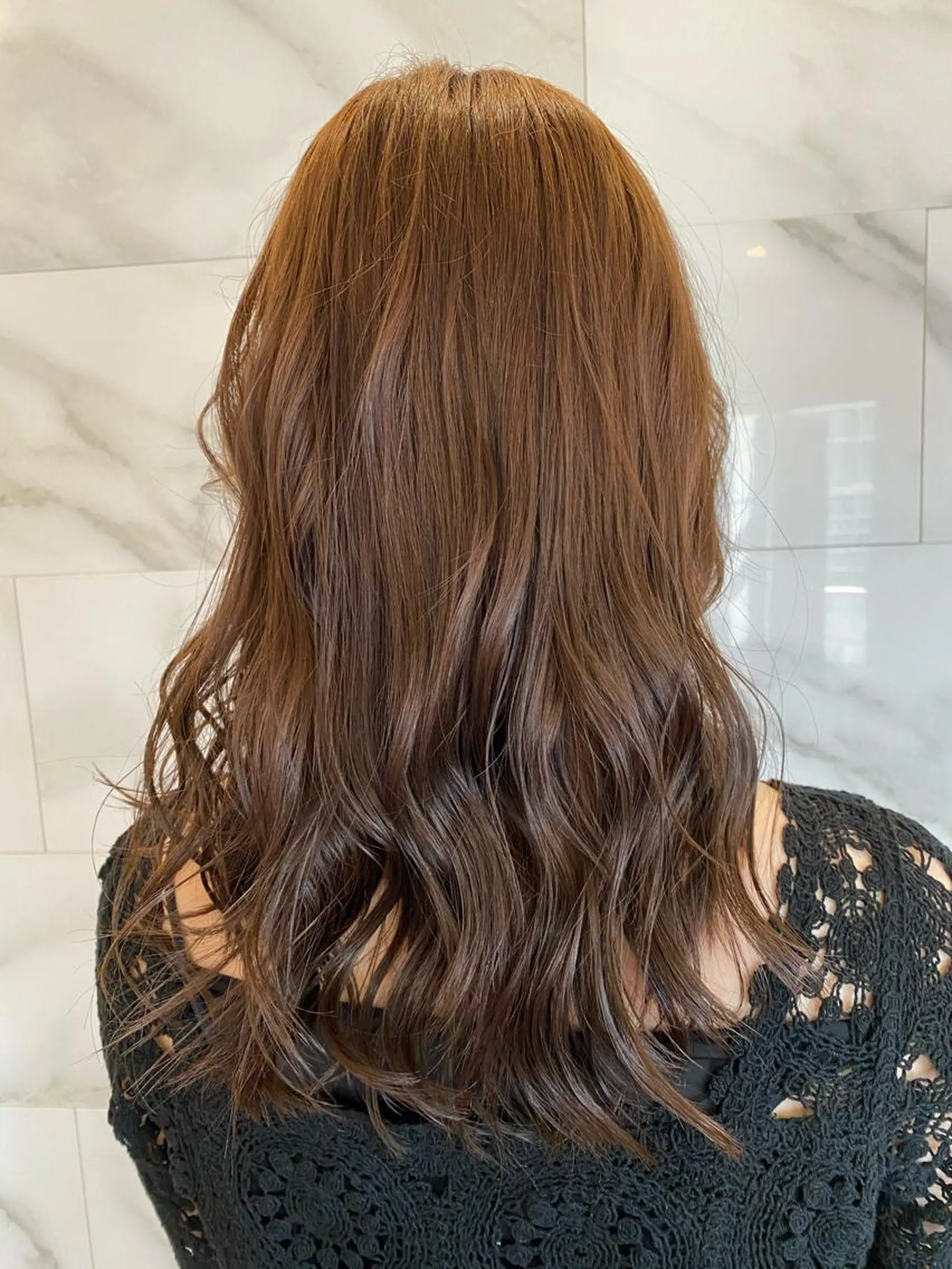 セミロング カラー ベージュカラー グレージュ/レイヤー /韓国ヘア/RISAのヘアスタイル