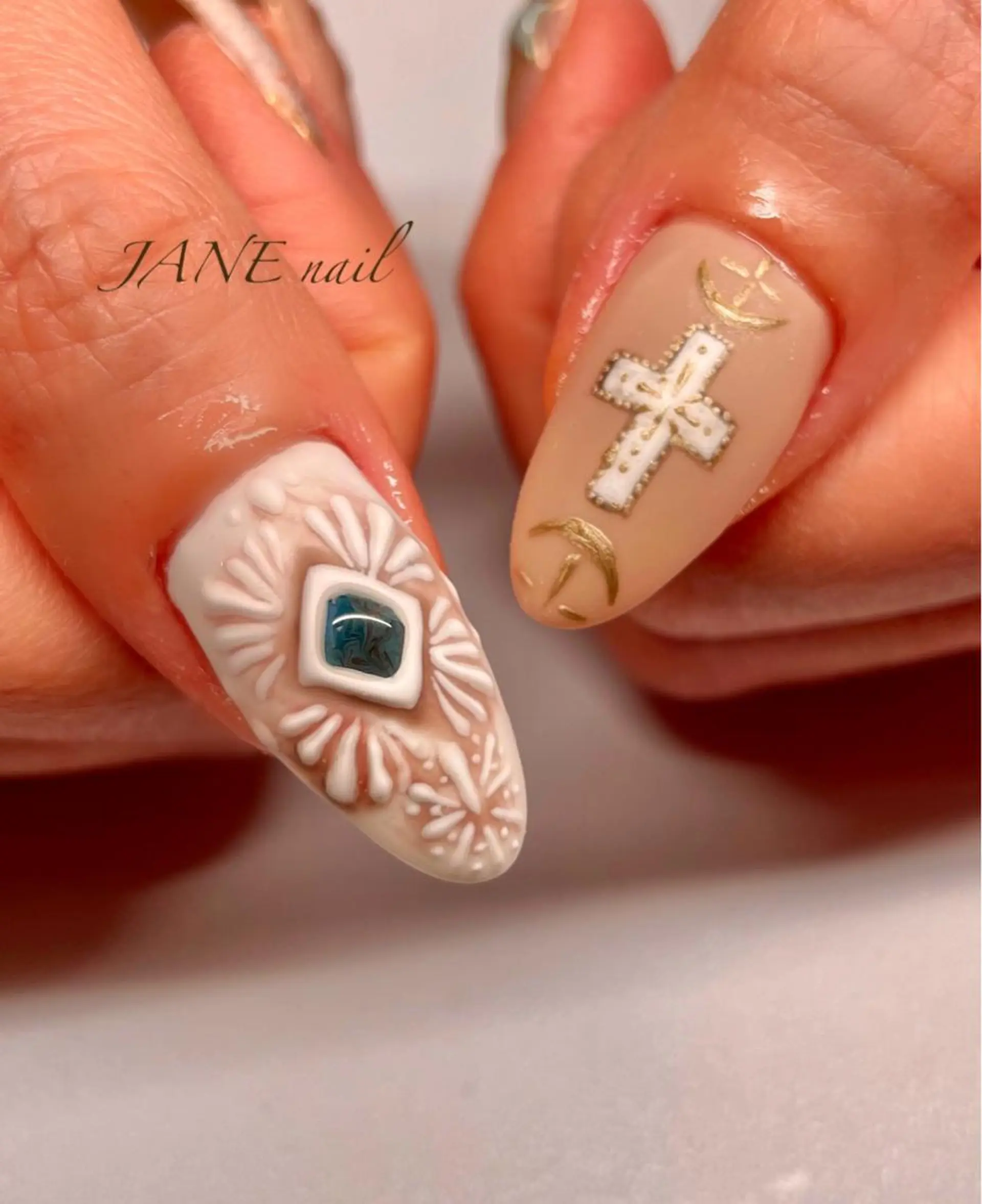 ネイル ブラウン フットネイル ロングネイル 冬ネイル ハンドネイル Nail Salon JANEのネイルデザイン