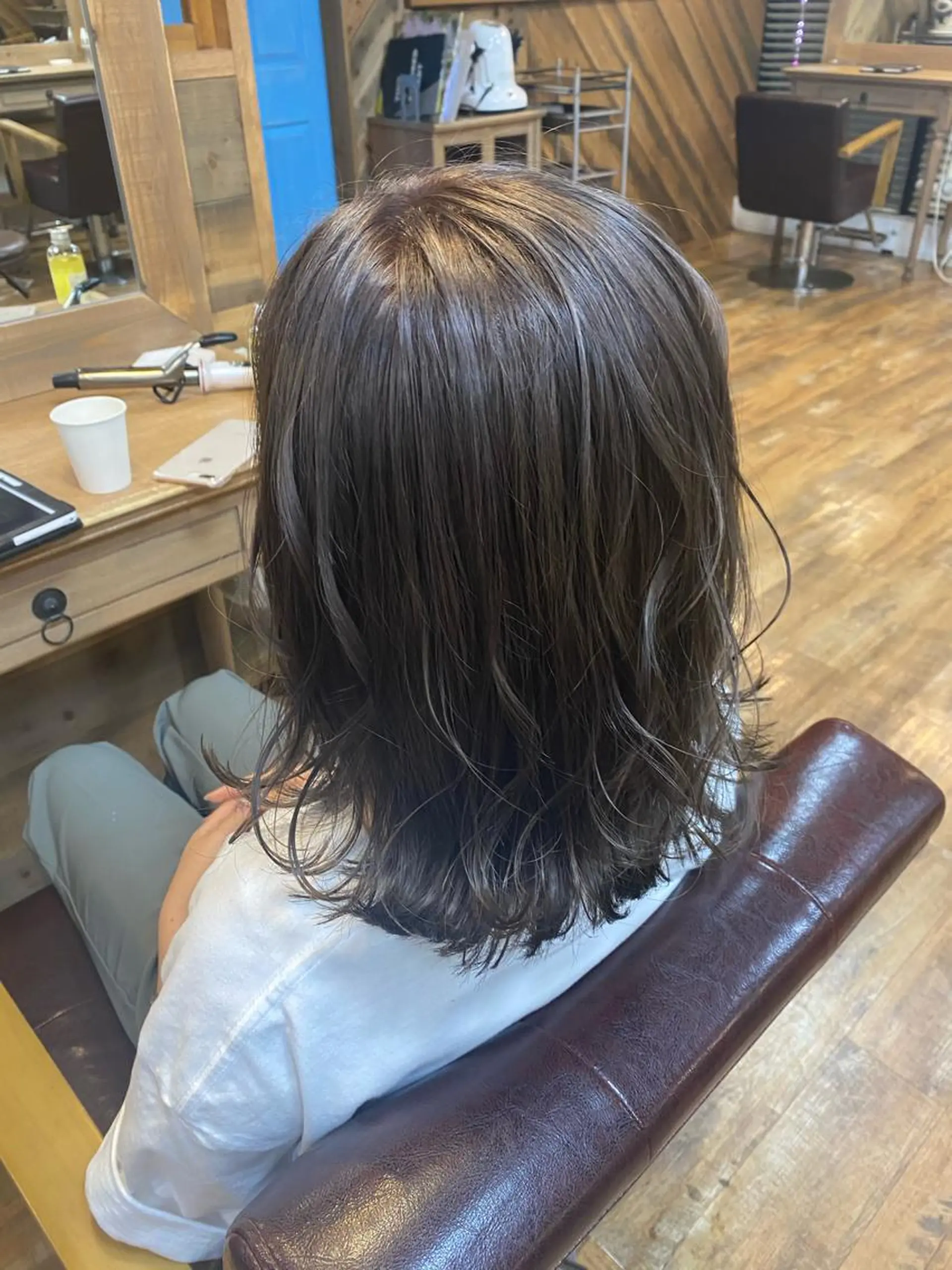 ミディアム カラー パーマ re naのヘアスタイル