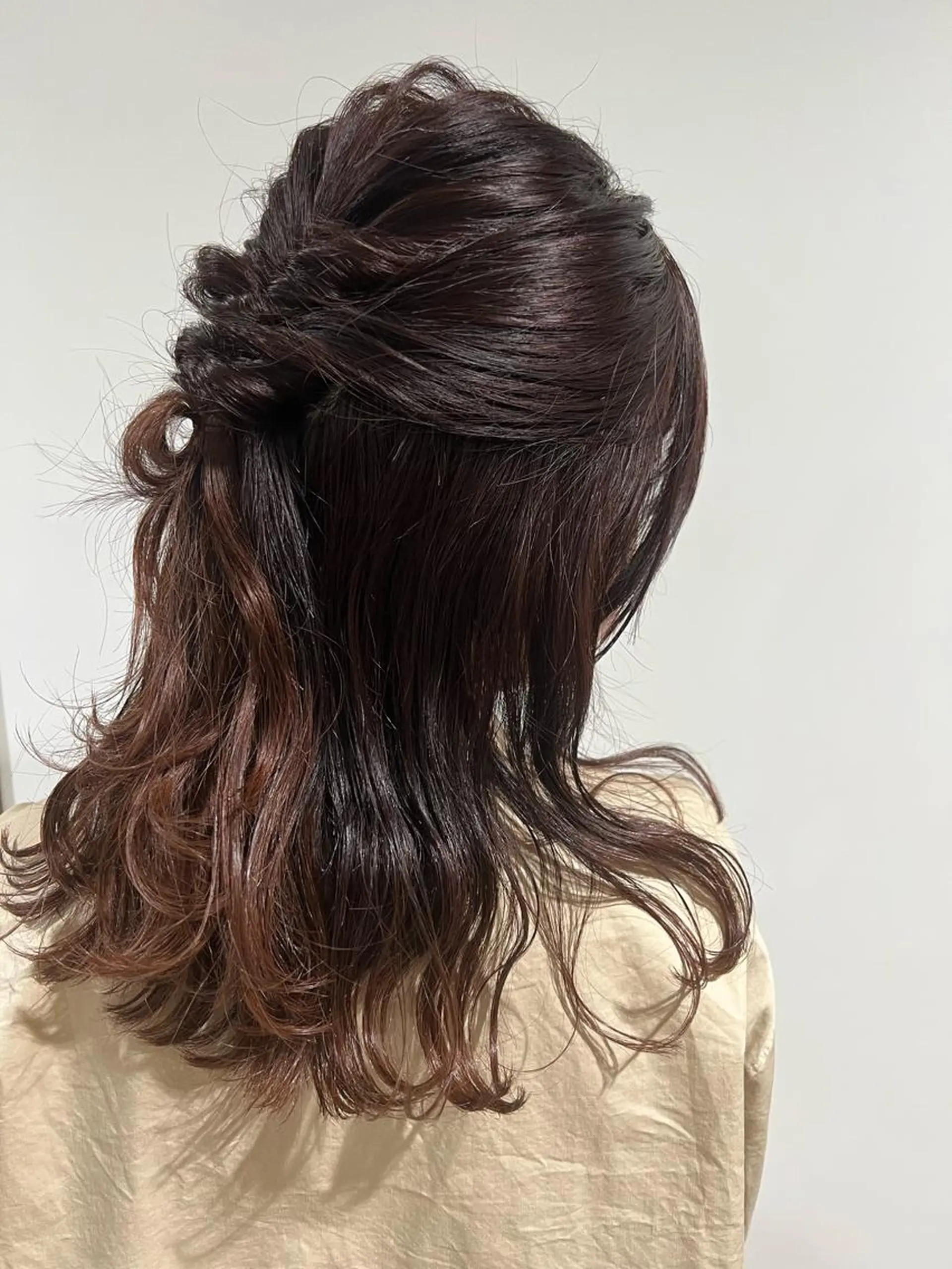 セミロング カラー ヘアアレンジ 簡単アレンジ letterby novel  はるみのヘアスタイル