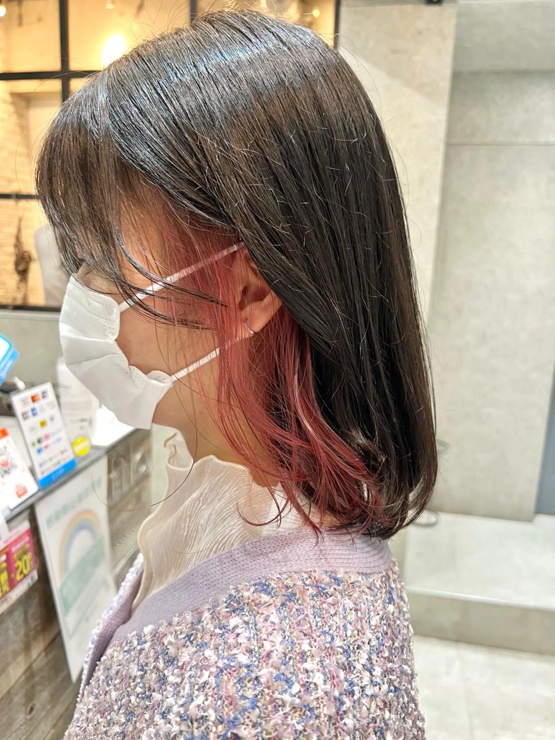 ミディアム カラー ブリーチ ピンクカラー ヘアカラー 🌿ニュアンス/髪質 改善🌿Fukudaのヘアスタイル