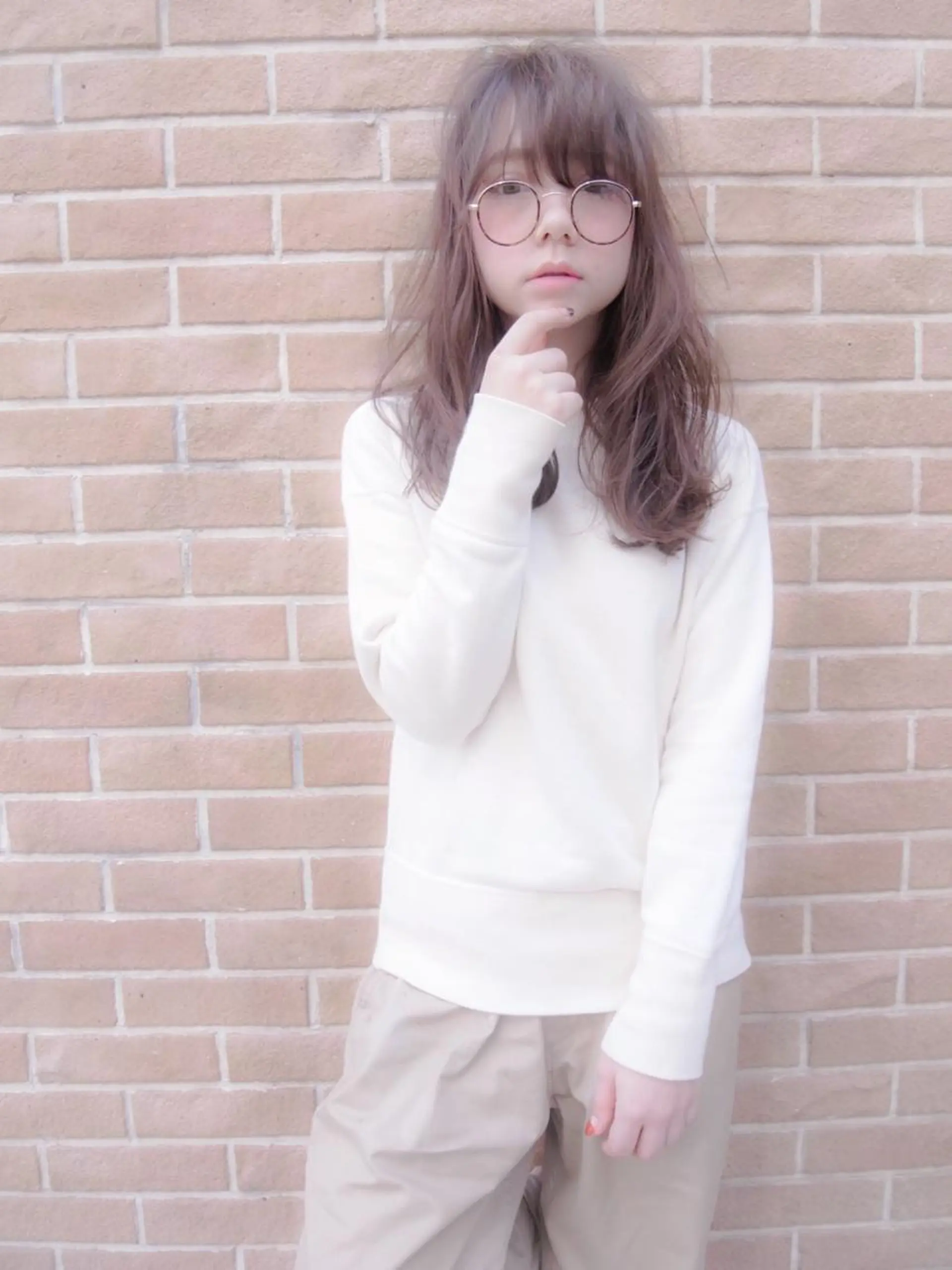 セミロング ロング カラー アッシュ 透明感カラー ハイライトカラー ハイライト 北條 優輝のヘアスタイル