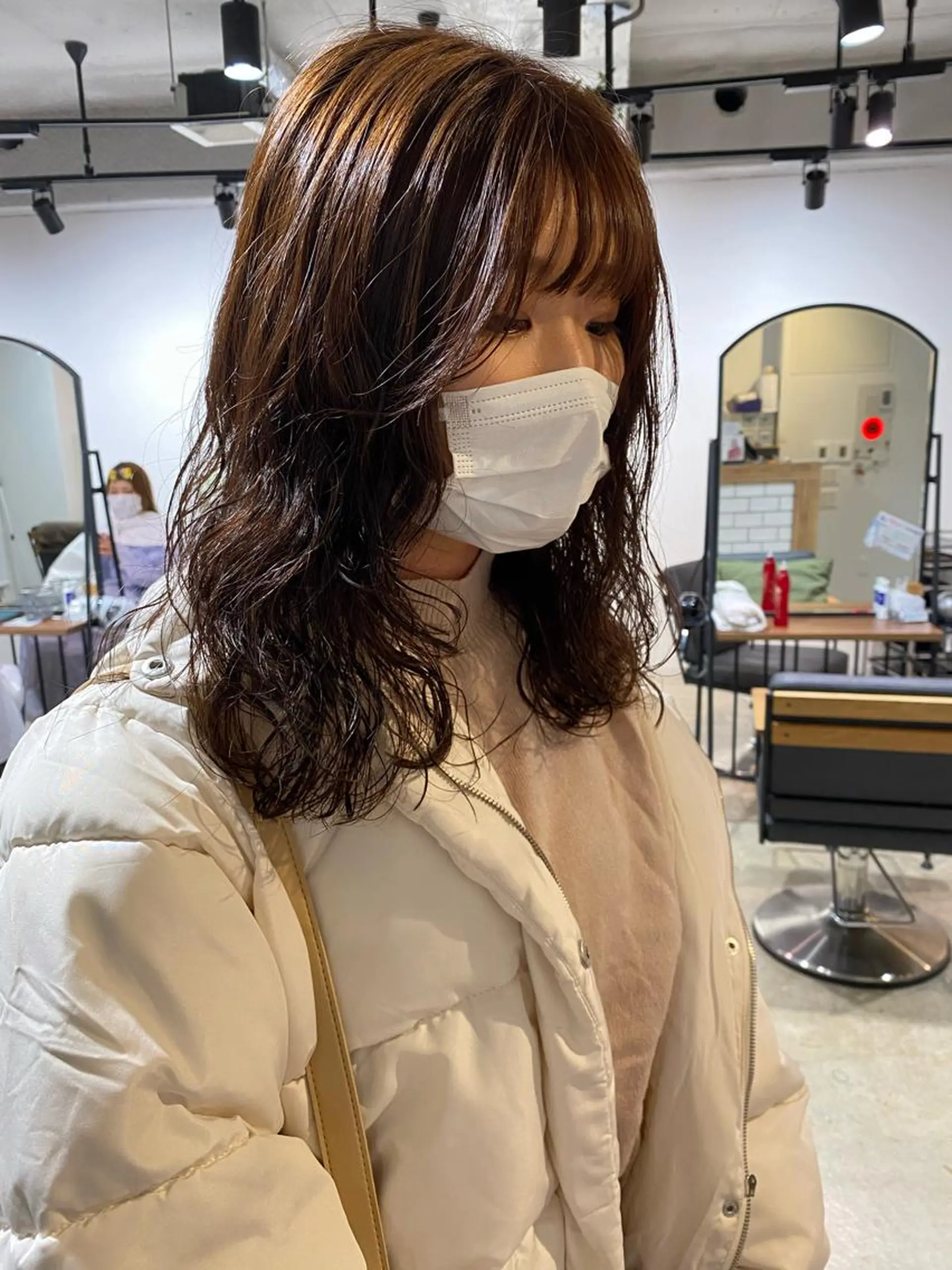 セミロング パーマ セミロングパーマ デジタルパーマ レイヤー/大人ボブ 渡邉【日吉美容室】のヘアスタイル