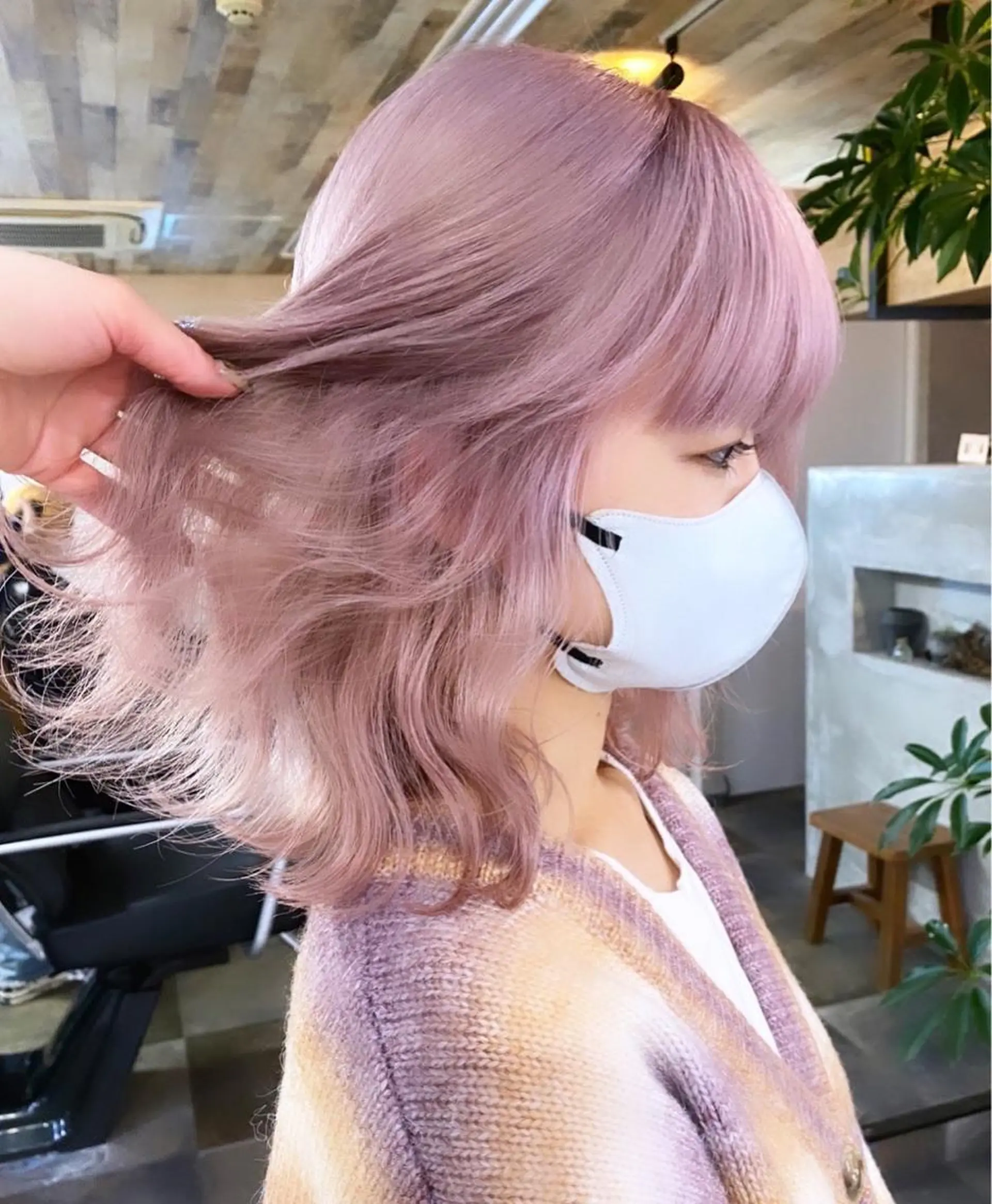 ミディアム カラー ベージュカラー ピンクカラー ホワイトベージュ 藤田 清志のヘアスタイル