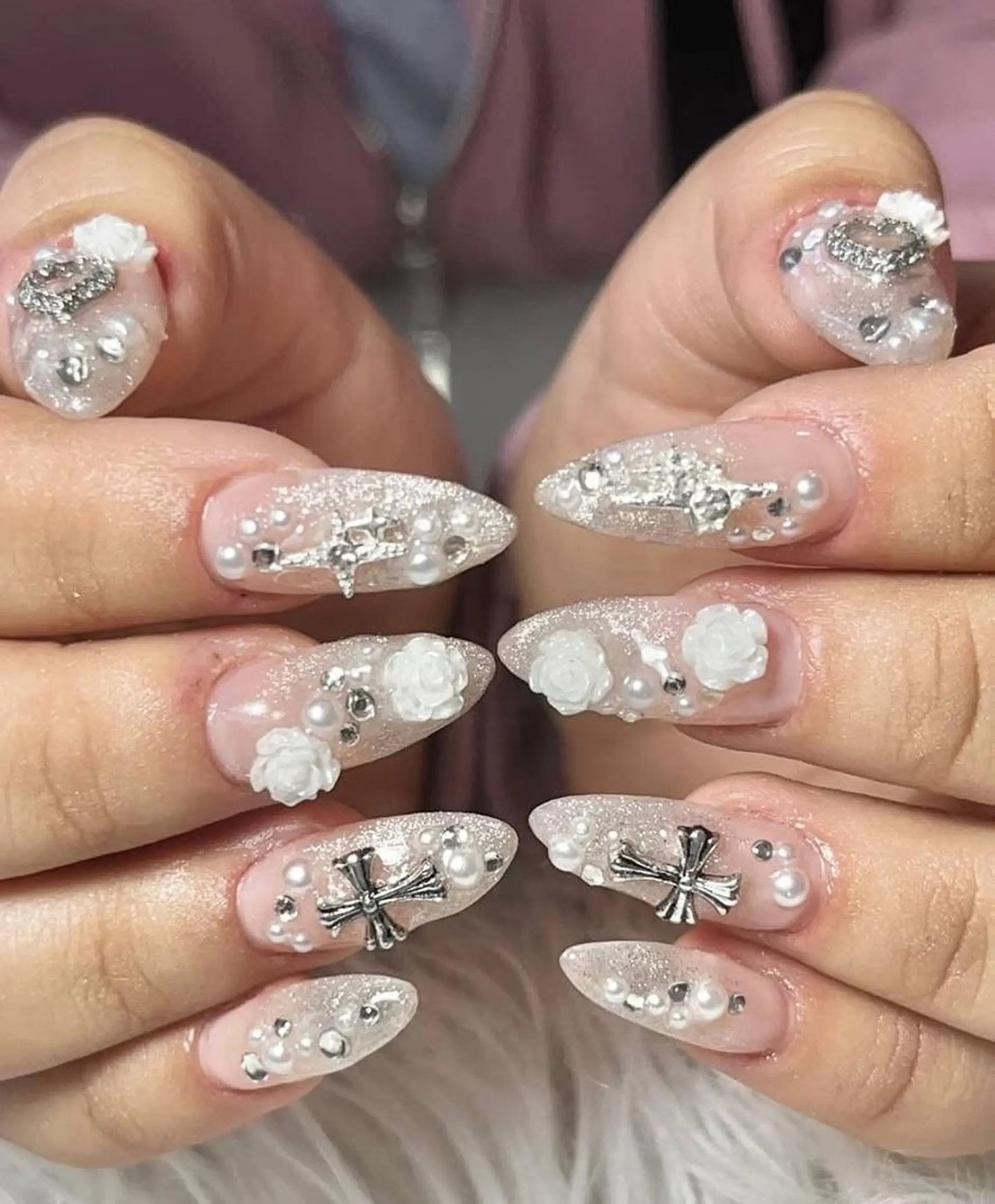 ネイル 長さ出し フレンチネイル グラデーション 卒業式 マグネットネイル MIHANA NAILのネイルデザイン