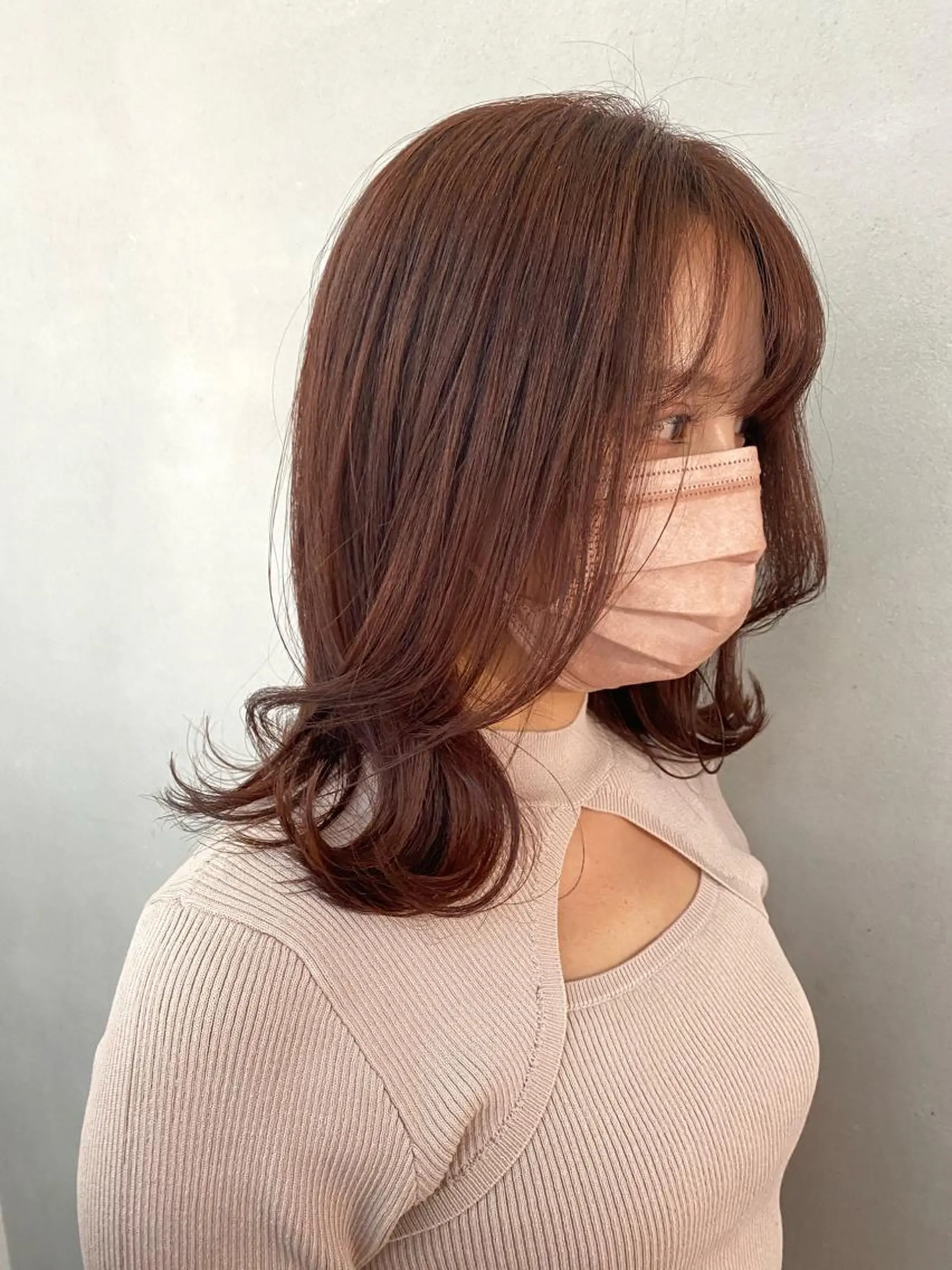 ミディアム カラー オレンジ 韓国風ヘア カット とびまつ /ショート/脱白髪染のヘアスタイル