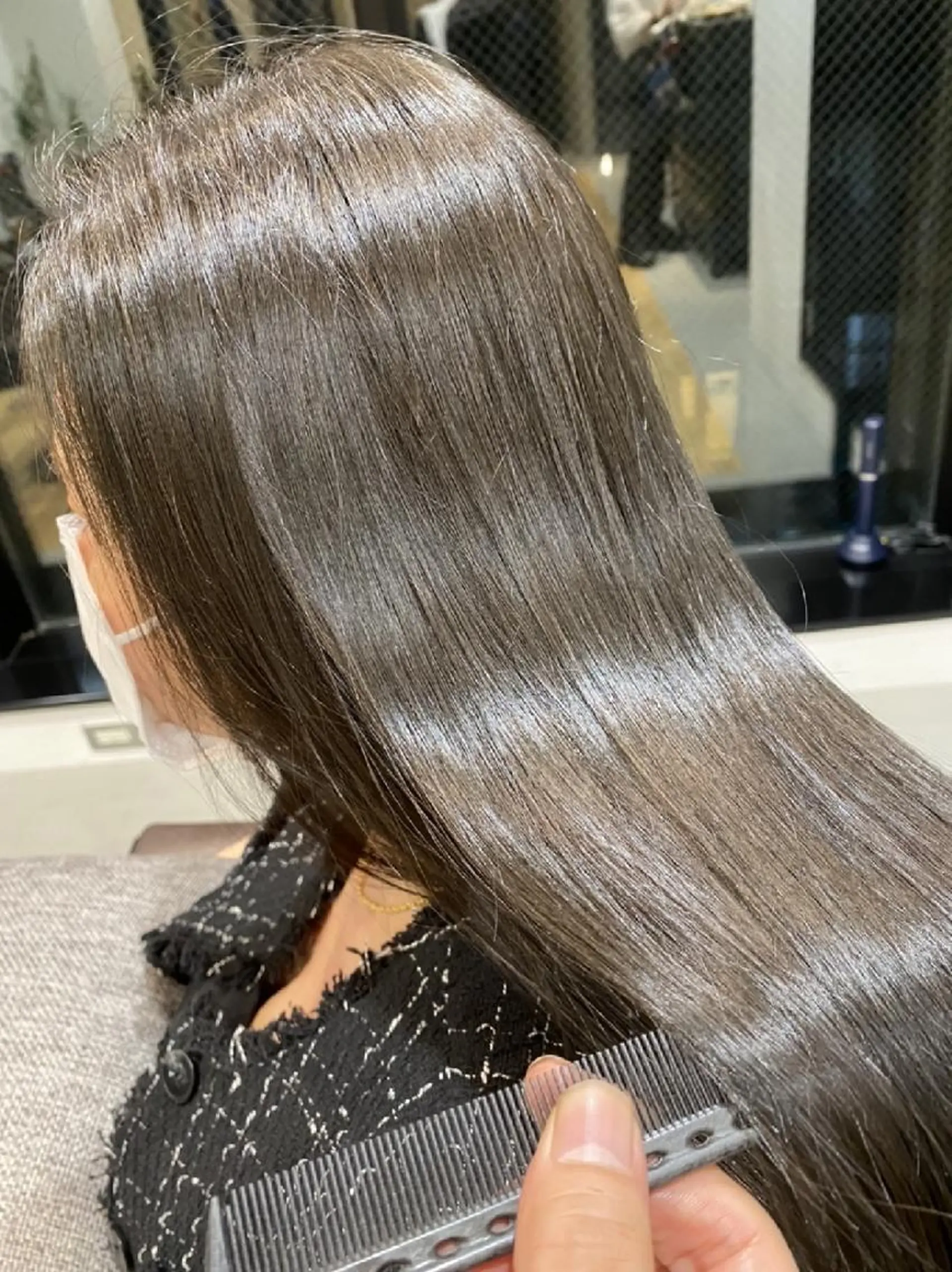 ロング 髪質改善 トリートメント 深夜まで営業中‼️ レム髪質改善のヘアスタイル