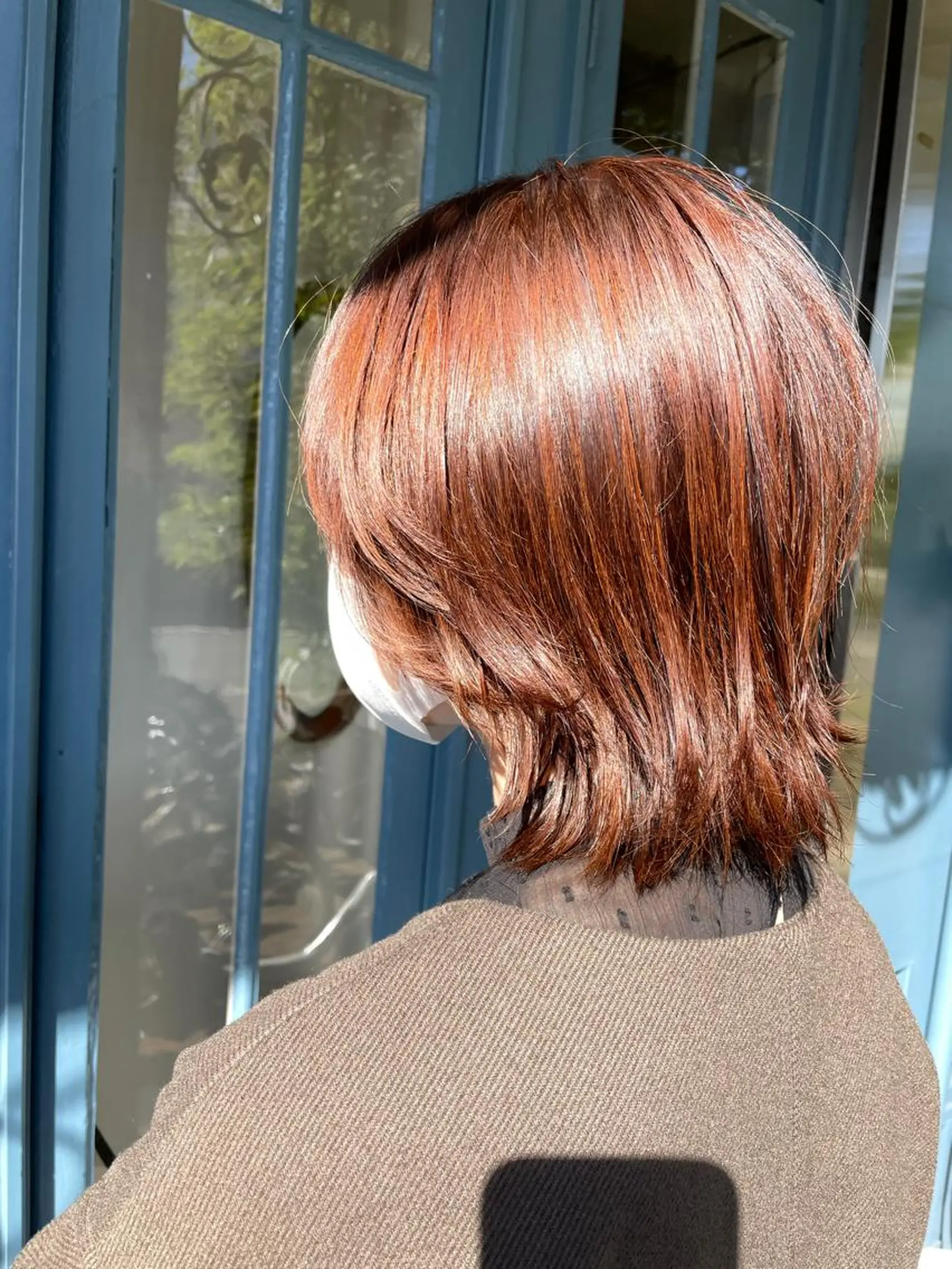 ミディアム ブリーチ毛矯正.髪質 改善.髪にドラマをのヘアスタイル