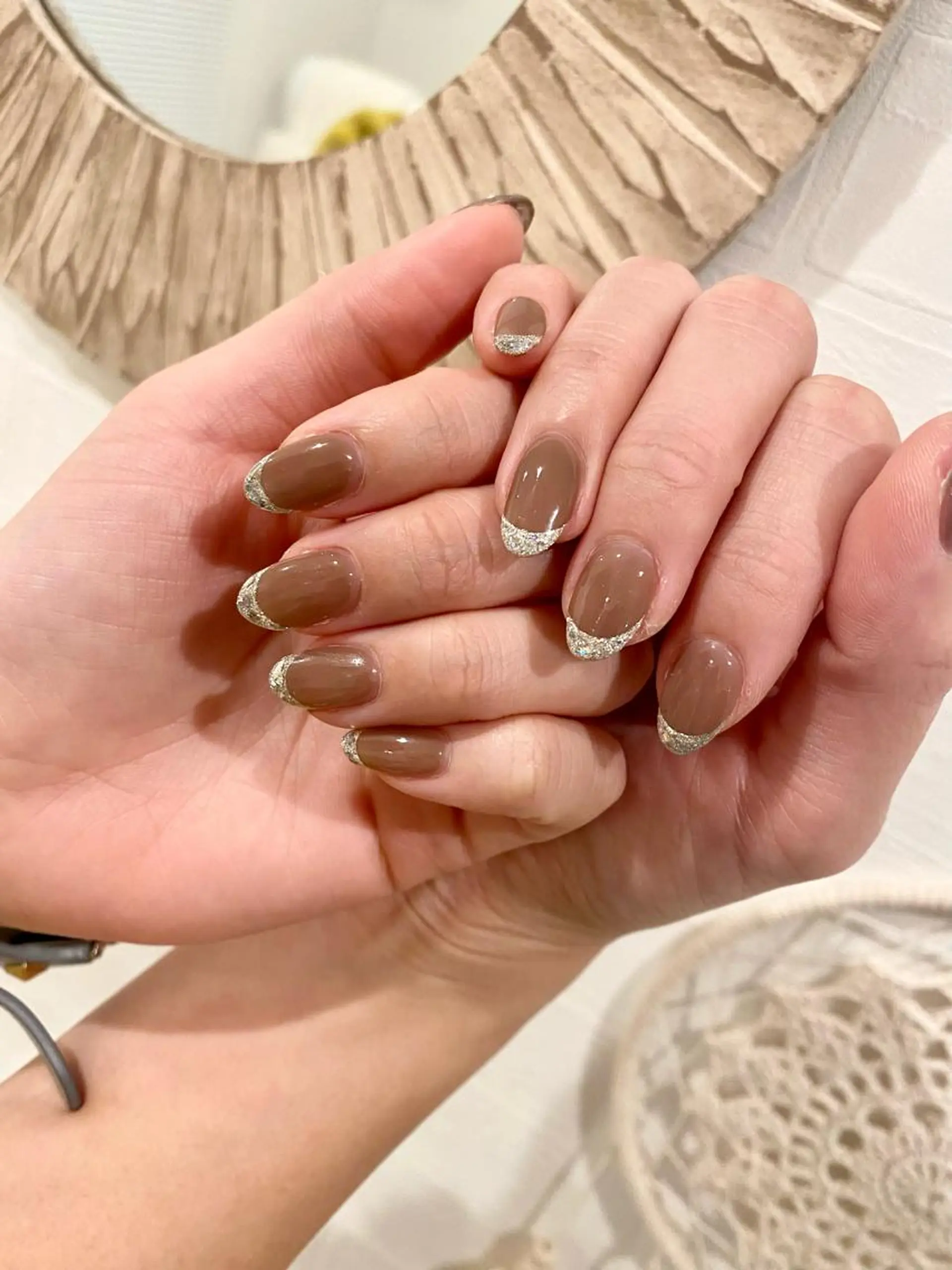 ネイル フレンチネイル ガラスフレンチ ハンドネイル eim Ayakaのネイルデザイン