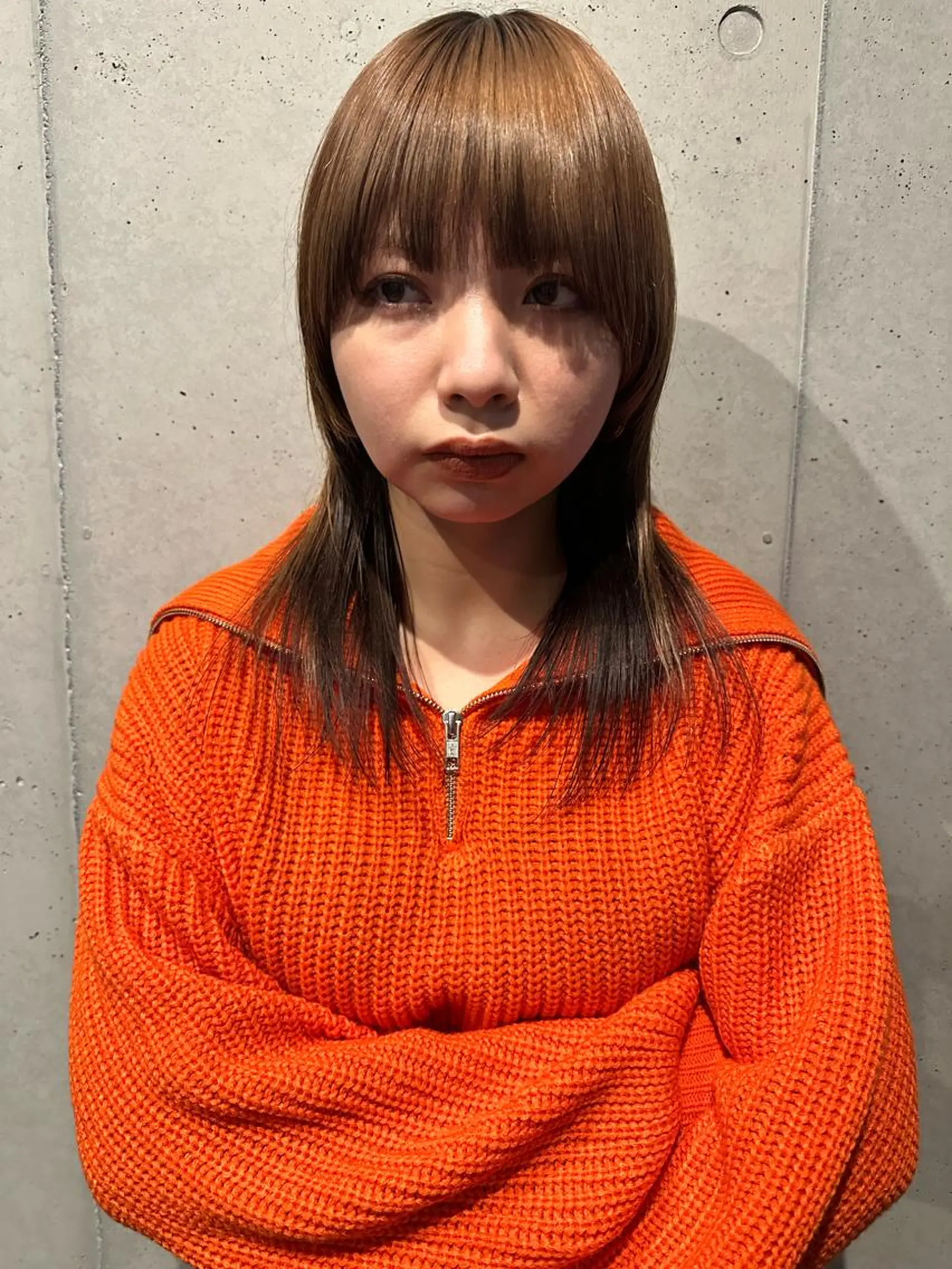 ミディアム カラー カット ヘアカラー 似合わせウルフ/ レイヤー/山本祐輔のヘアスタイル