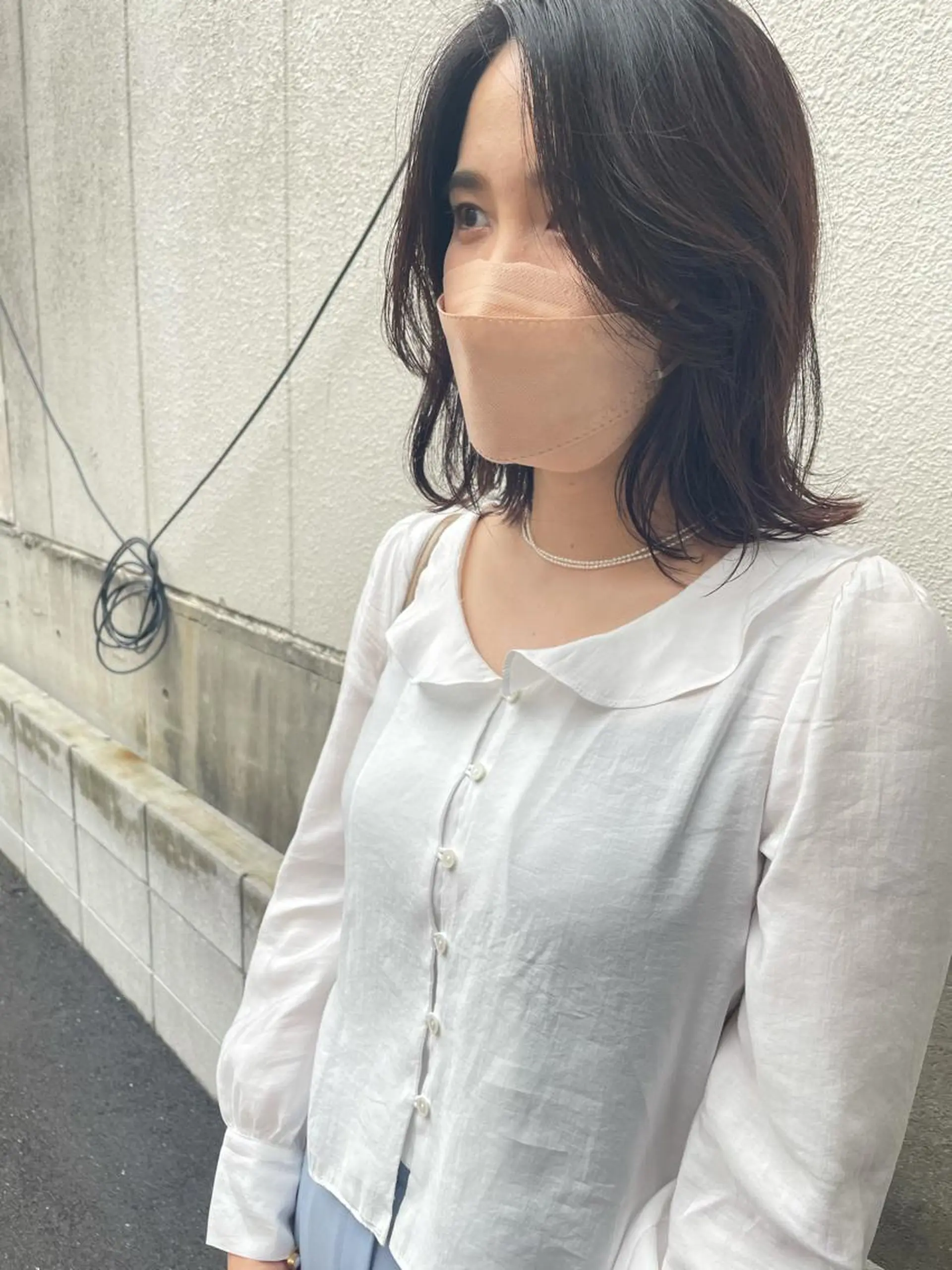 セミロング 韓国風ヘア カット ヘアカラー ヘッドスパ さの あやねのヘアスタイル