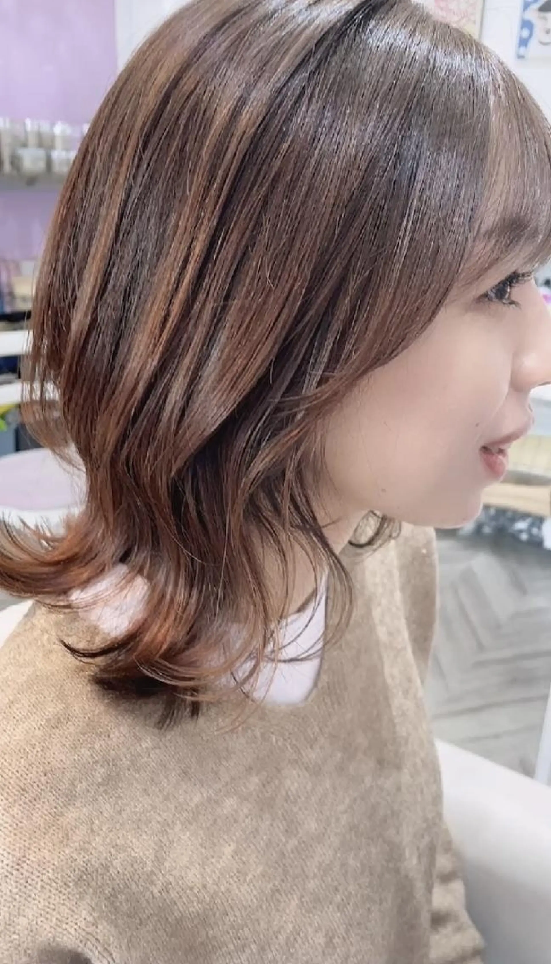 ミディアム カラー ヘアアレンジ 韓国風ヘア ナカシマ  アユミのヘアスタイル