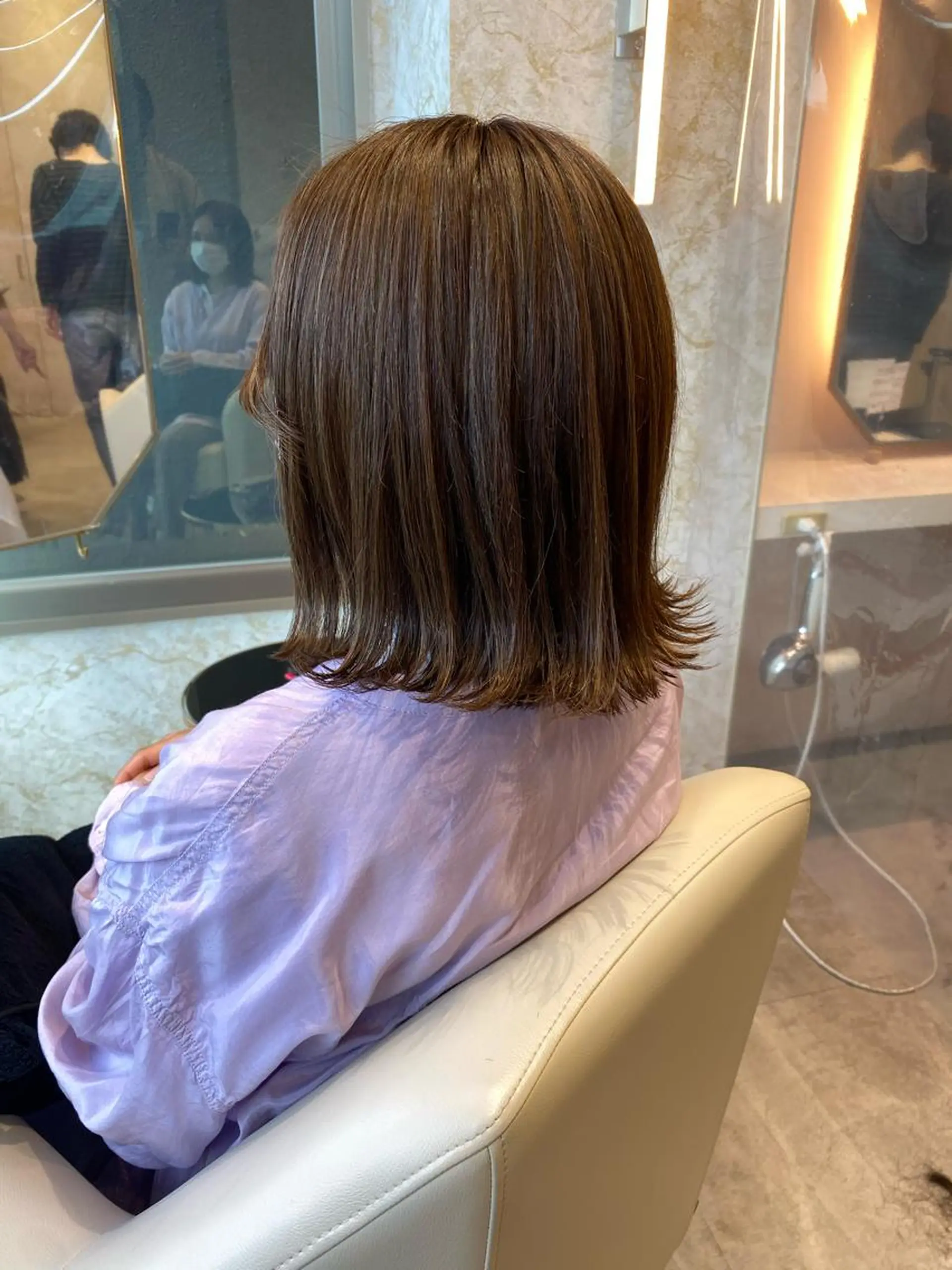 ミディアム カラー 店長/mao/ 前髪/顔周りカットのヘアスタイル