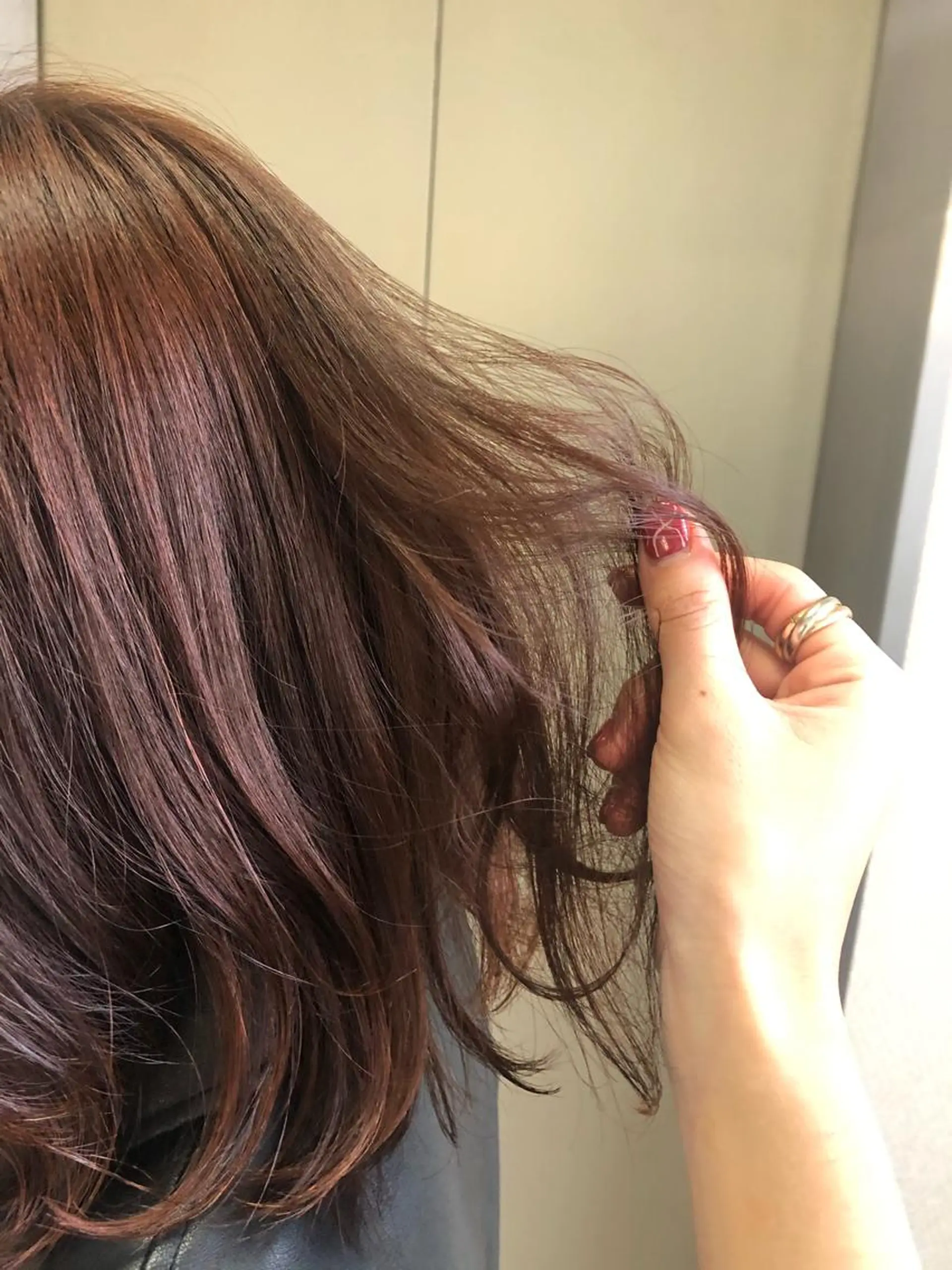 ミディアム オレンジブラウン カット 縮毛矯正 水野 雪 /パーマ/暖色カラーのヘアスタイル