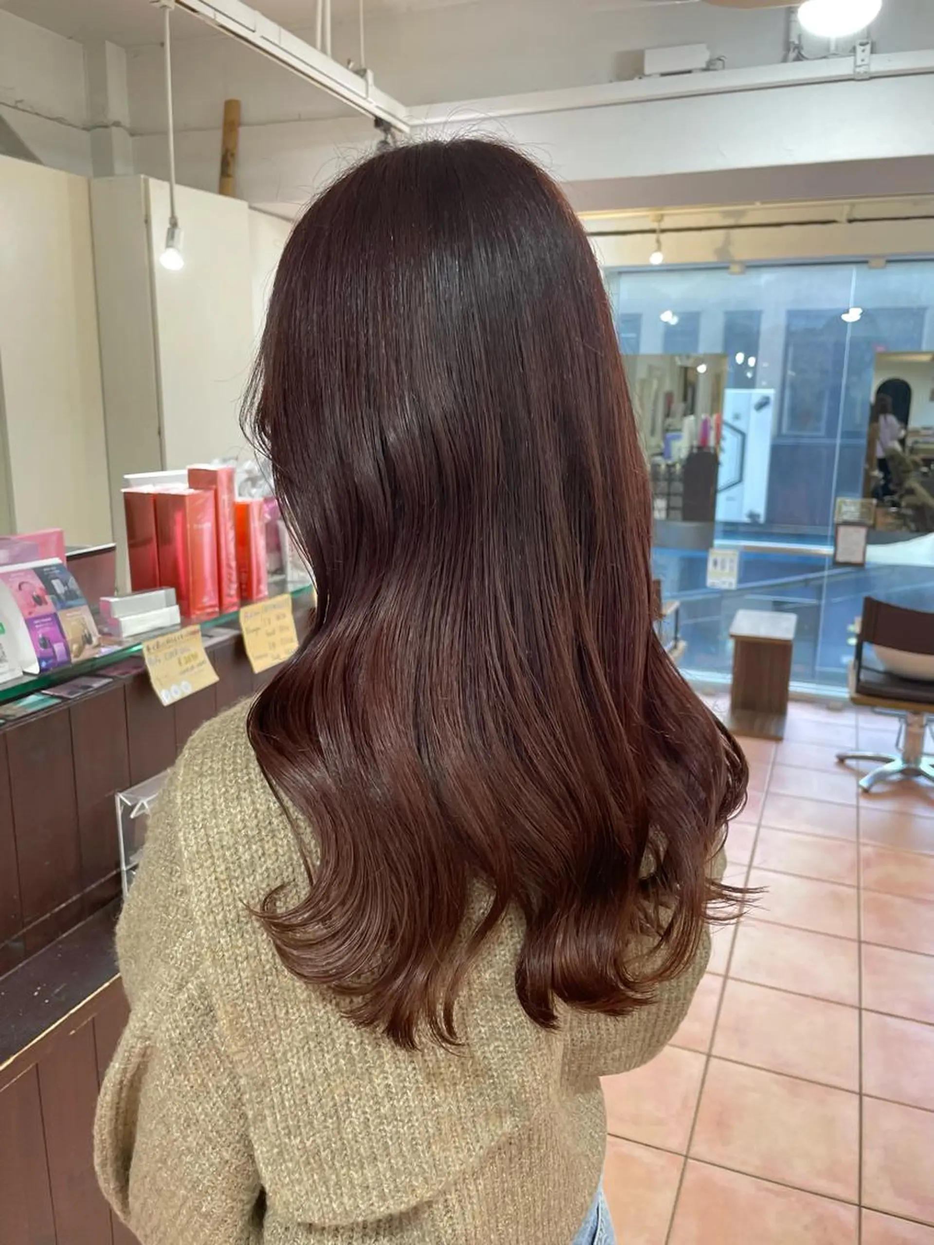 ロング カラー ブラウンカラー ピンクカラー ピンクブラウン 🦋透明感 艶カラー Rie🦋のヘアスタイル