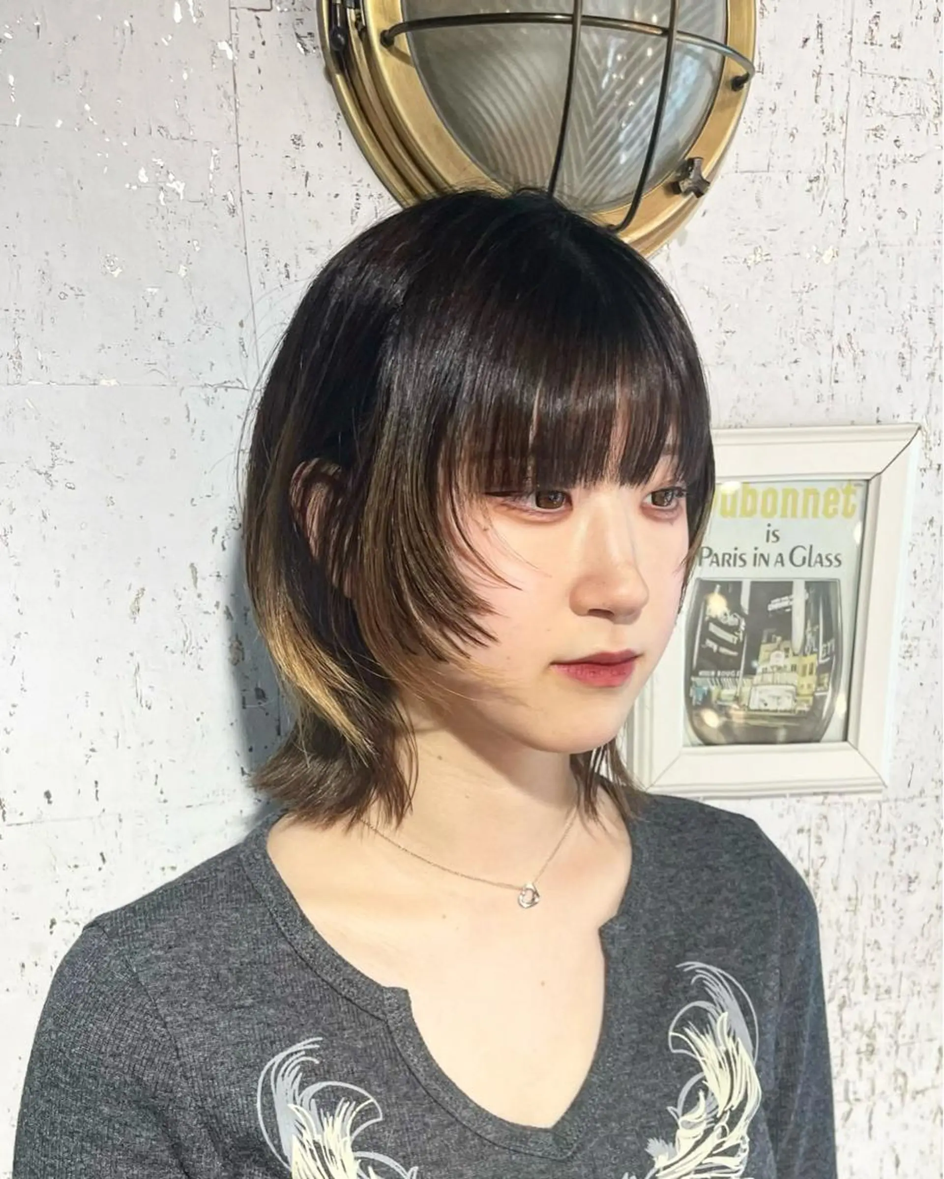 ショート カラー ボブ ウルフカット ヘアカラー トリートメント 🫧小顔顔周りカット レイヤー/縮毛/白倉のヘアスタイル
