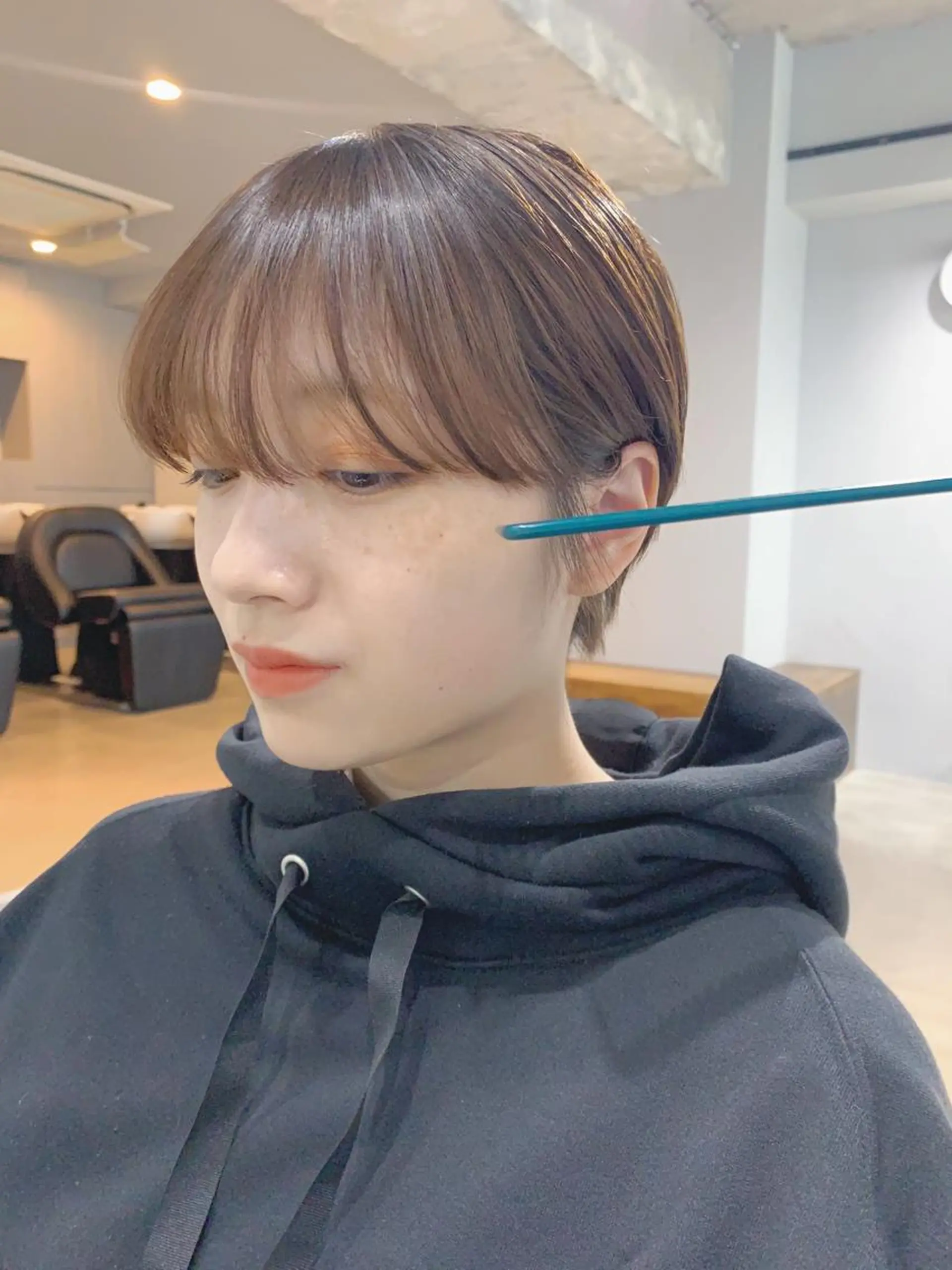 ショート カラー ボブパーマコテ巻き風 パーマNo1深江秀平のヘアスタイル