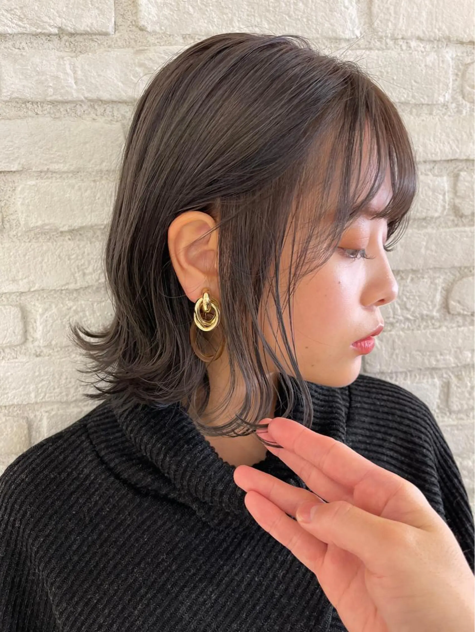 ミディアム カット ヘアカラー トリートメント ボブ/縮毛矯正 髪質改善/もえるのヘアスタイル